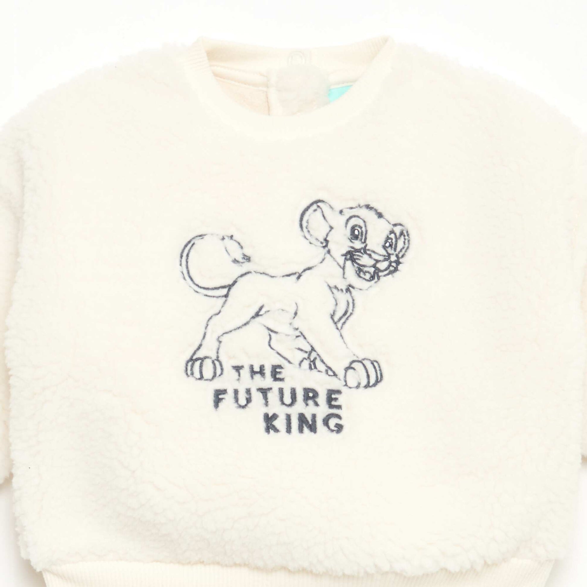 Conjunto buzo + pantalón 'Disney' 'Simba' de algodón BLANCO