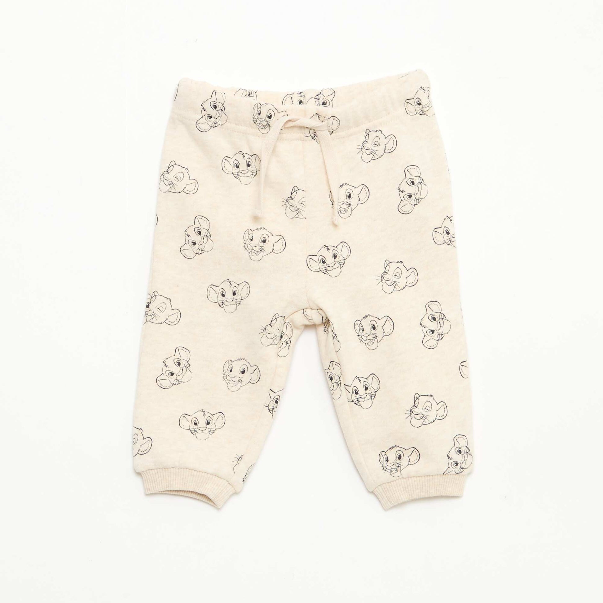 Conjunto buzo + pantalón 'Disney' 'Simba' de algodón BLANCO