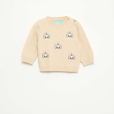Sweater 'Disney' 'Marie' de punto con animación fantástica BEIGE