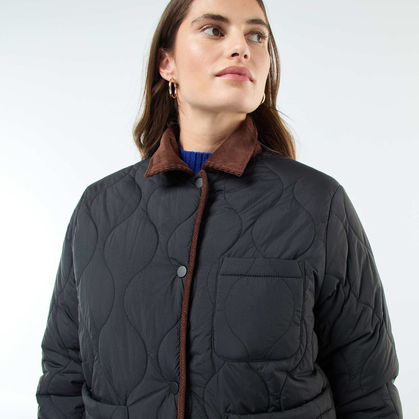 Chaqueta cálida reversible NEGRO