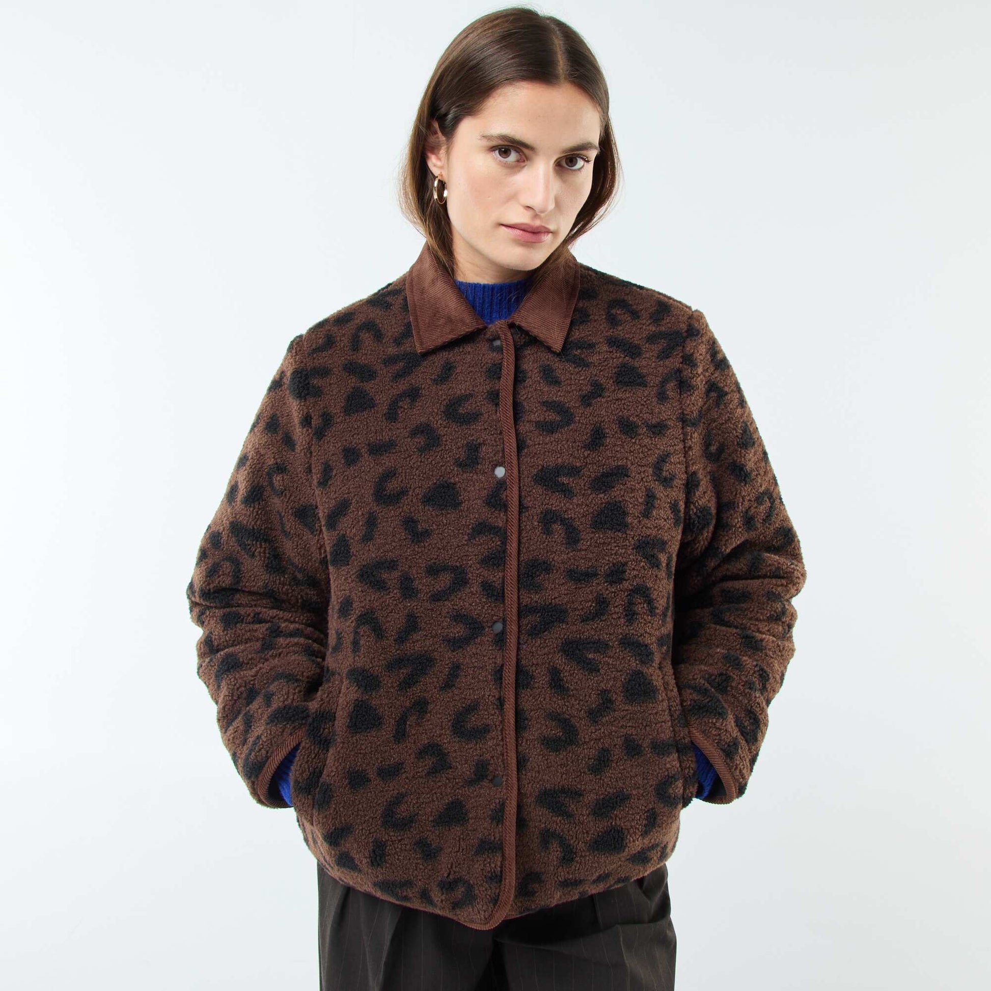 Chaqueta cálida reversible NEGRO