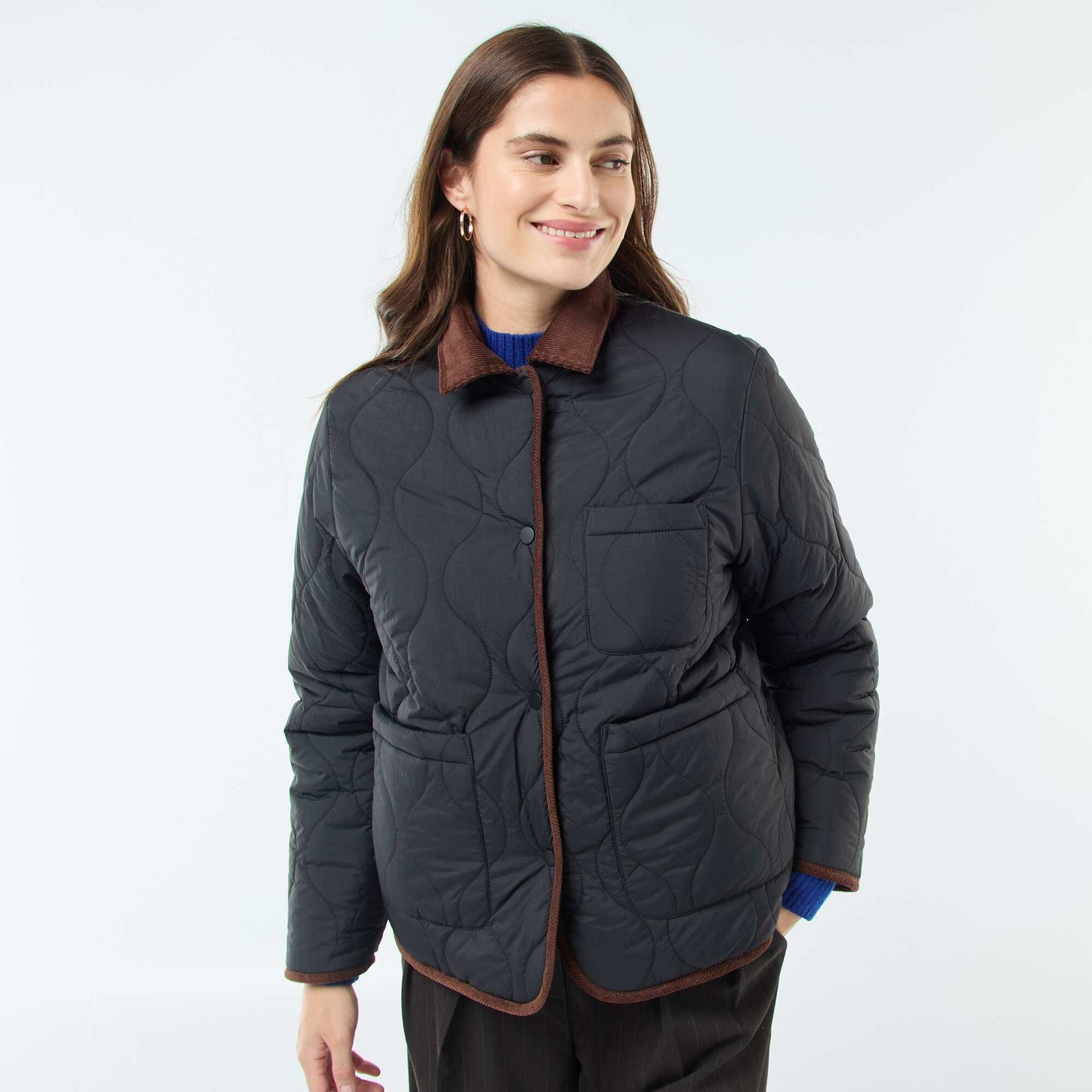 Chaqueta cálida reversible NEGRO