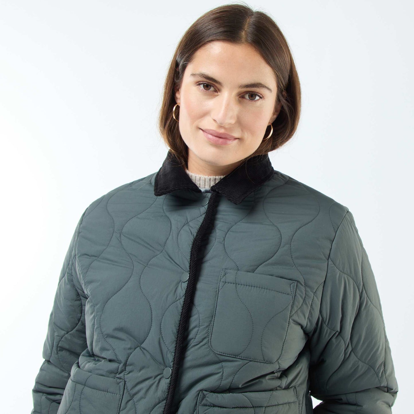 Chaqueta cálida reversible KAKI