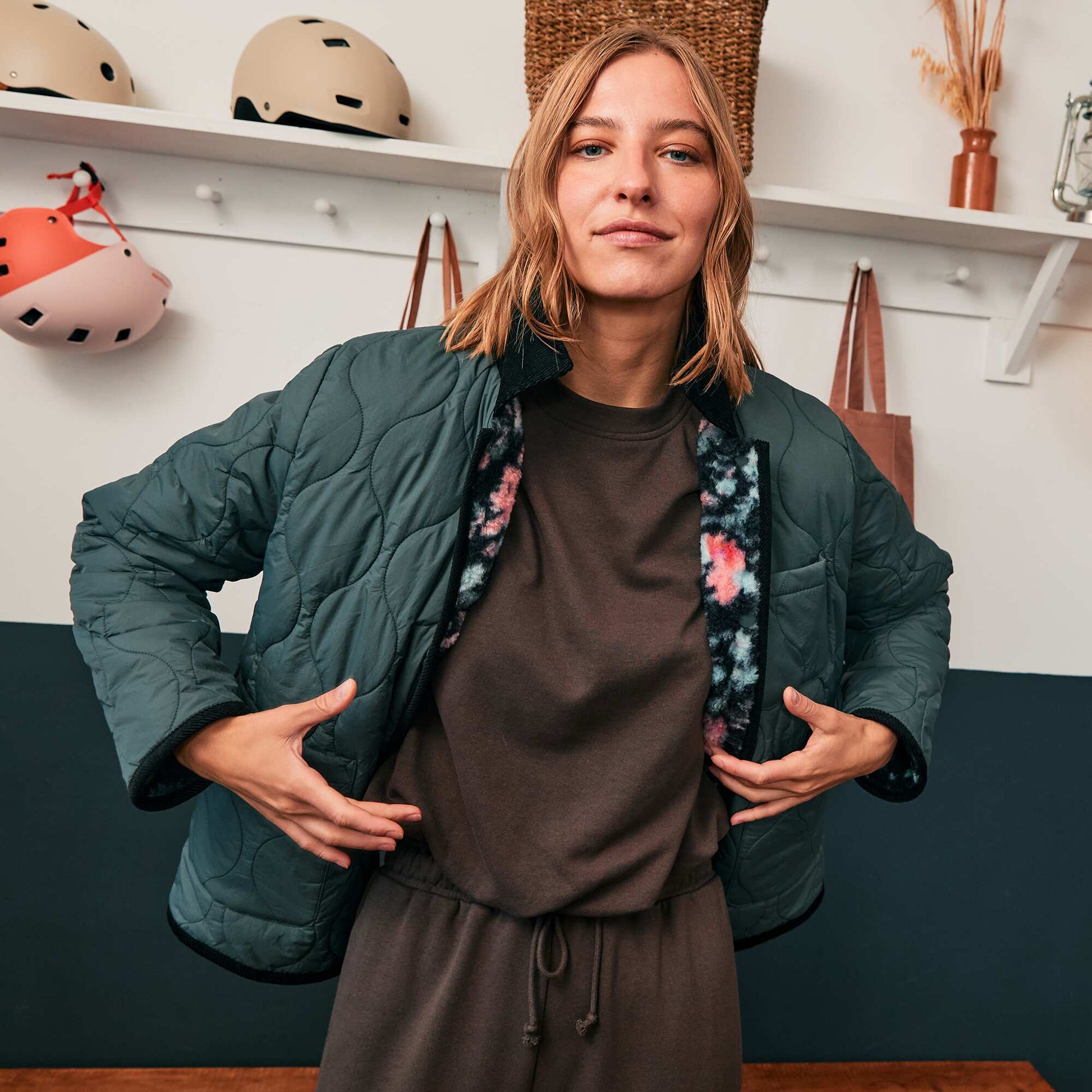 Chaqueta cálida reversible KAKI