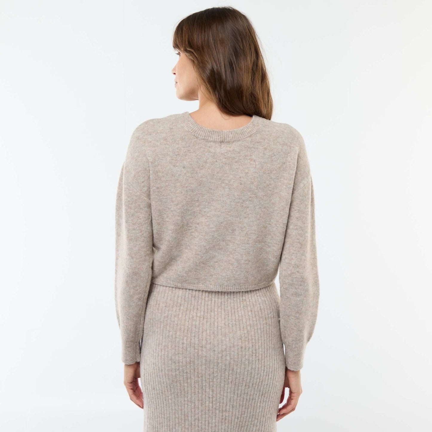 Vestido tipo sweater maternidad 2 en 1 BEIGE