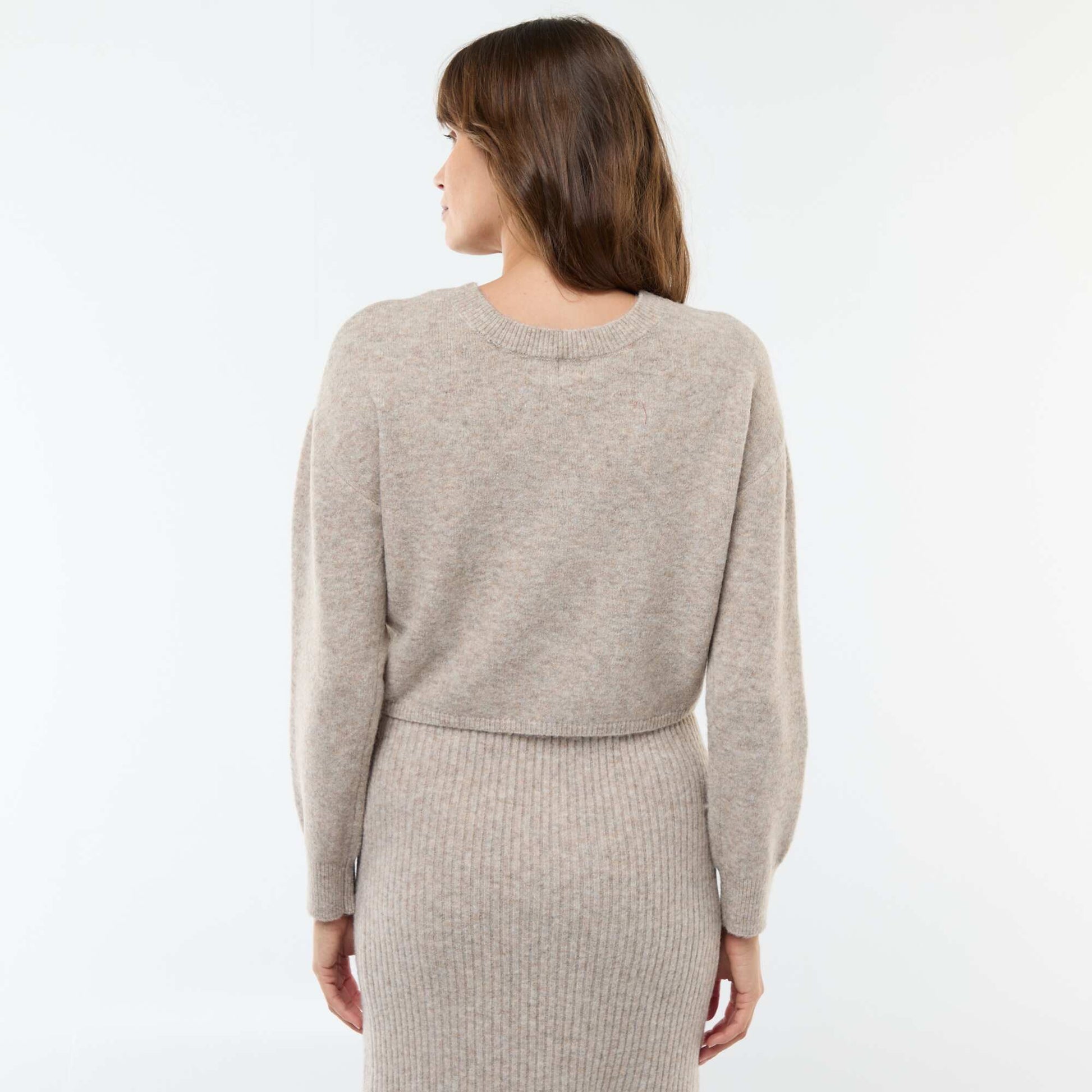 Vestido tipo sweater maternidad 2 en 1 BEIGE