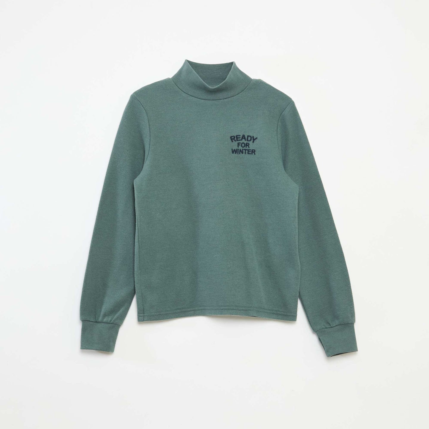 Camiseta interior con bordado en algodón liso VERDE