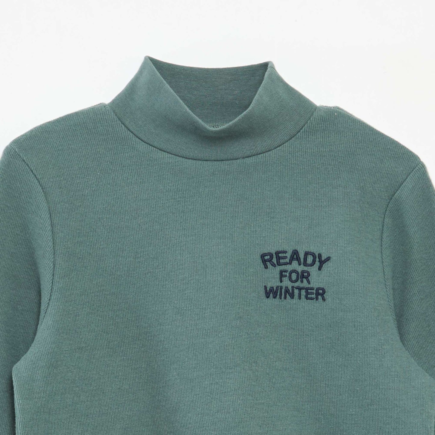 Camiseta interior con bordado en algodón liso VERDE