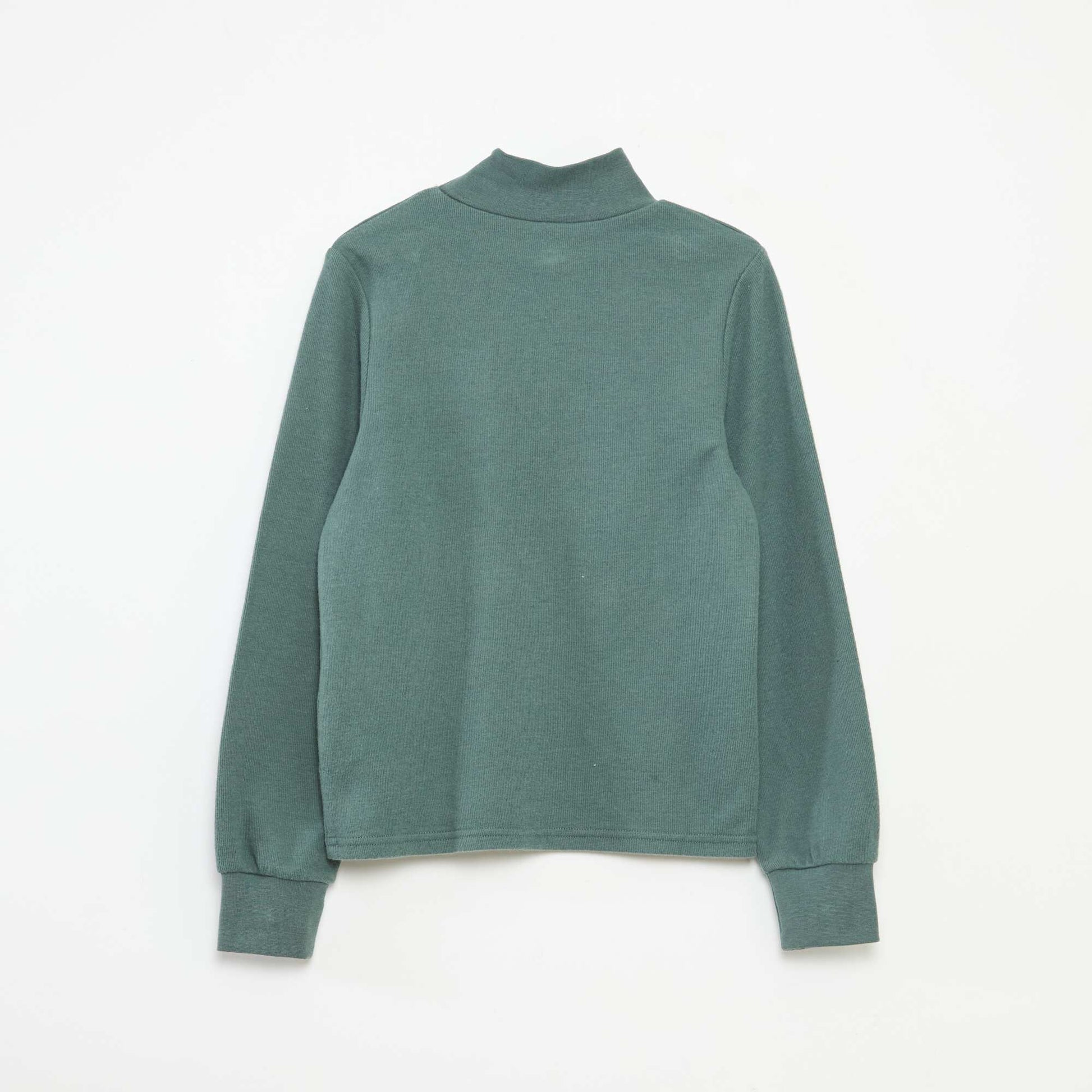 Camiseta interior con bordado en algodón liso VERDE