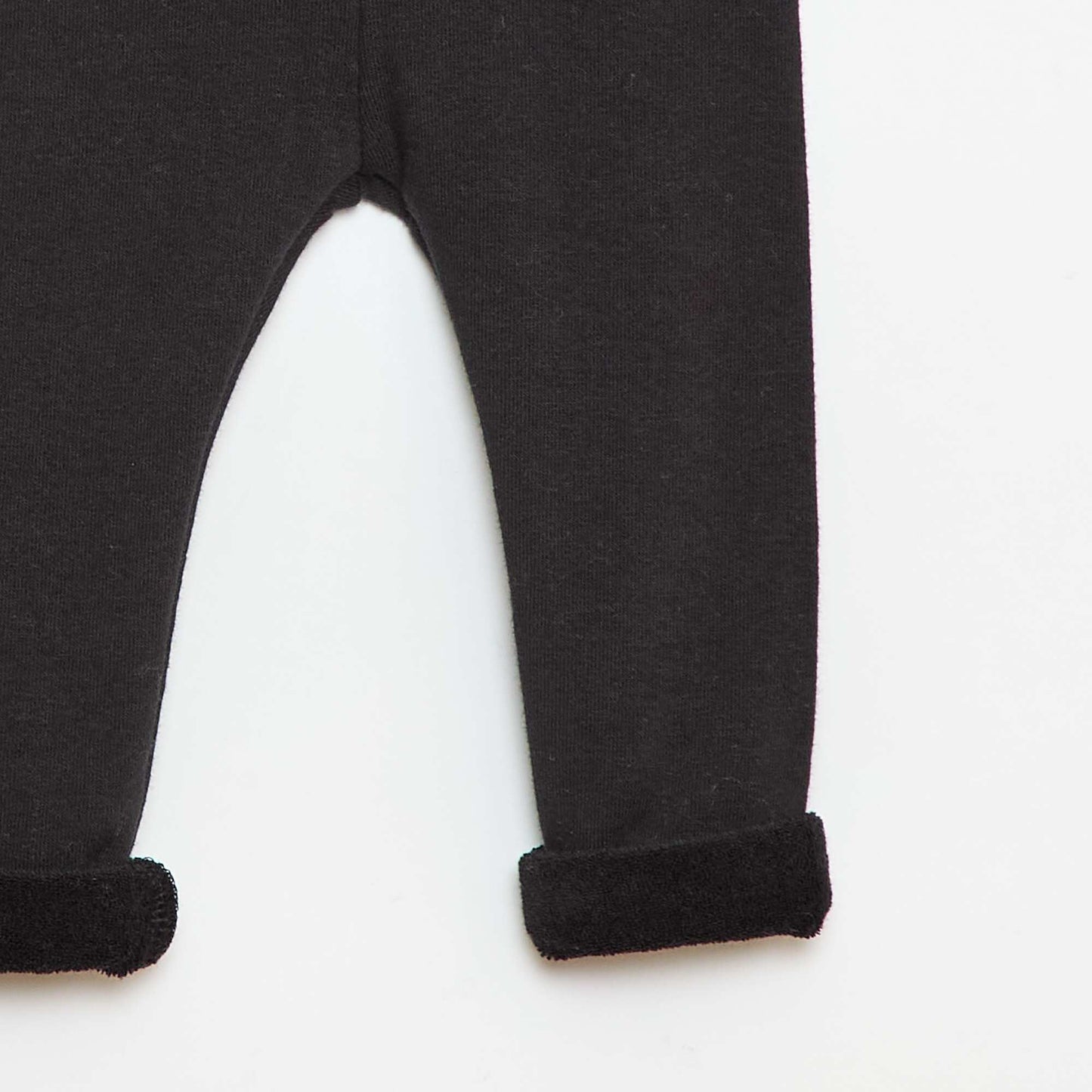 Legging de punto perchado en algodón liso NEGRO