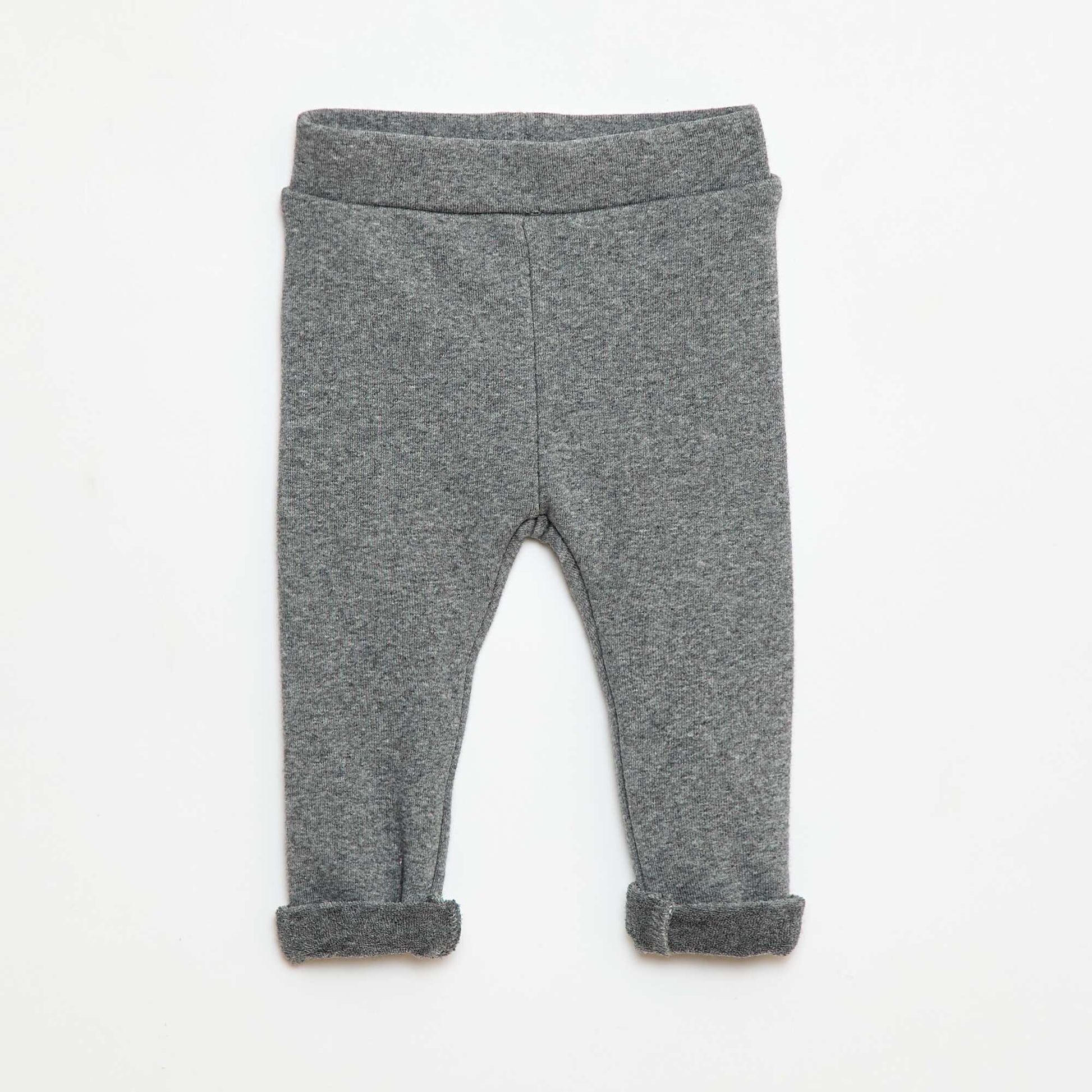 Legging de punto perchado en algodón liso GRIS
