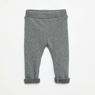 Legging de punto perchado en algodón liso GRIS