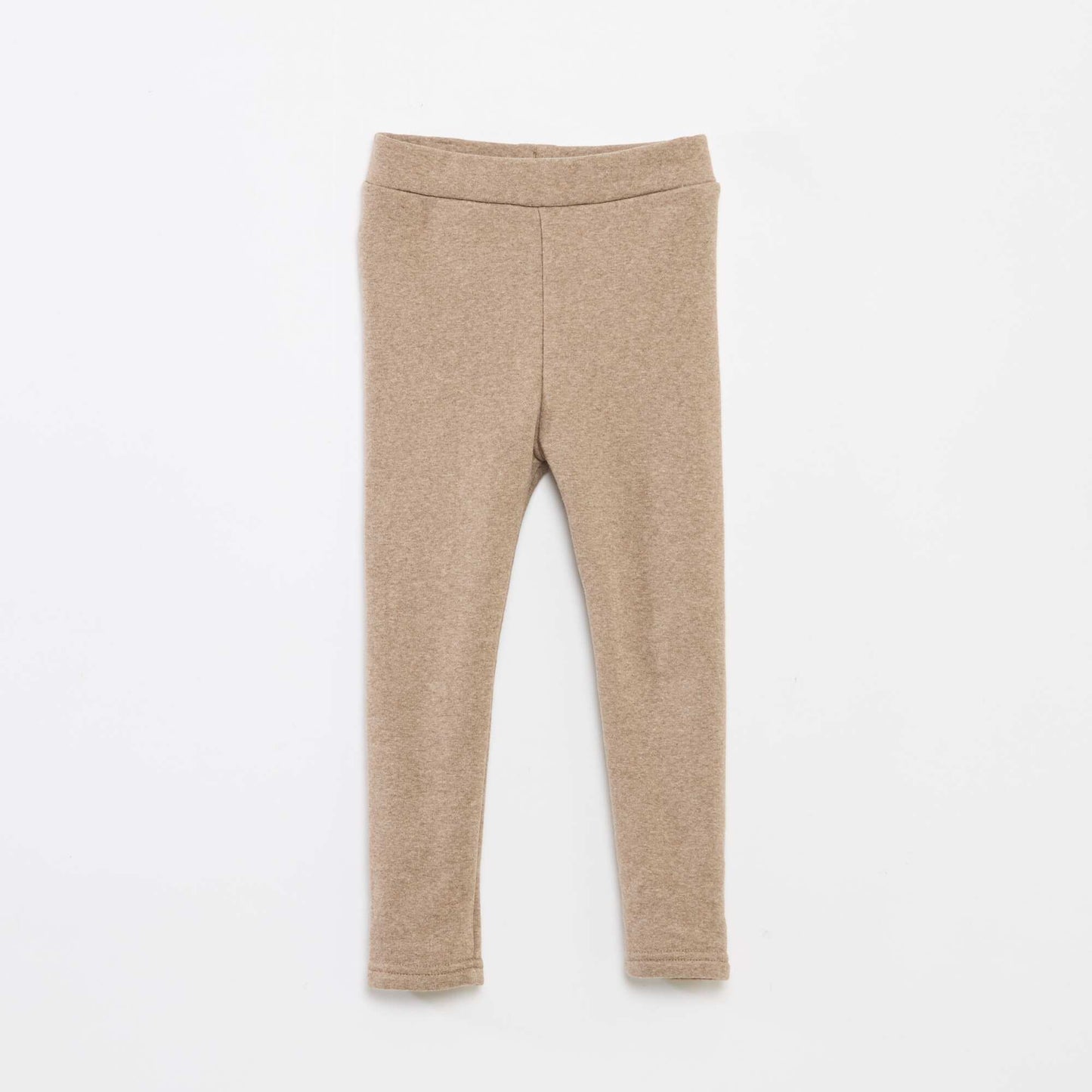 Legging de punto perchado en algodón liso BEIGE