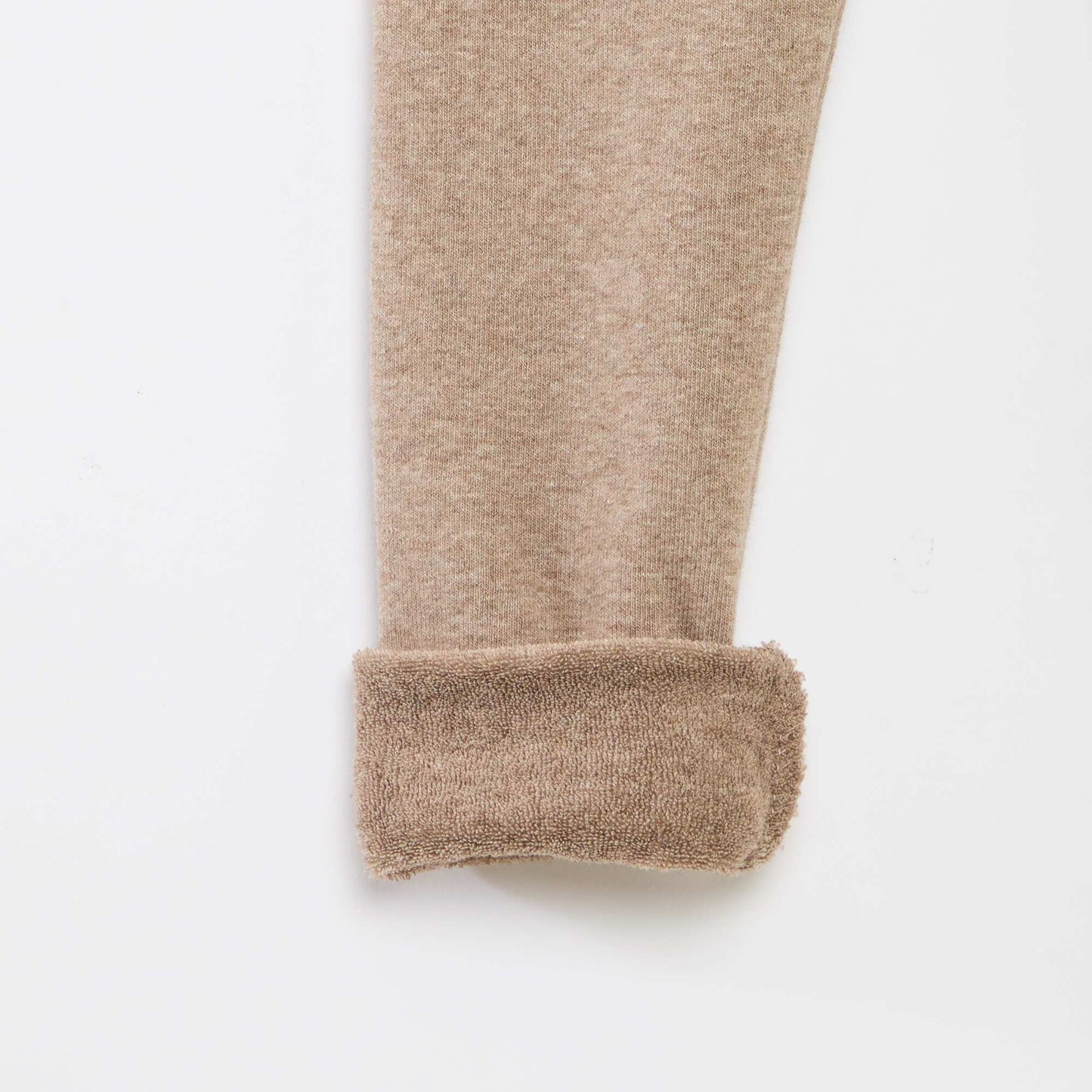 Legging de punto perchado en algodón liso BEIGE