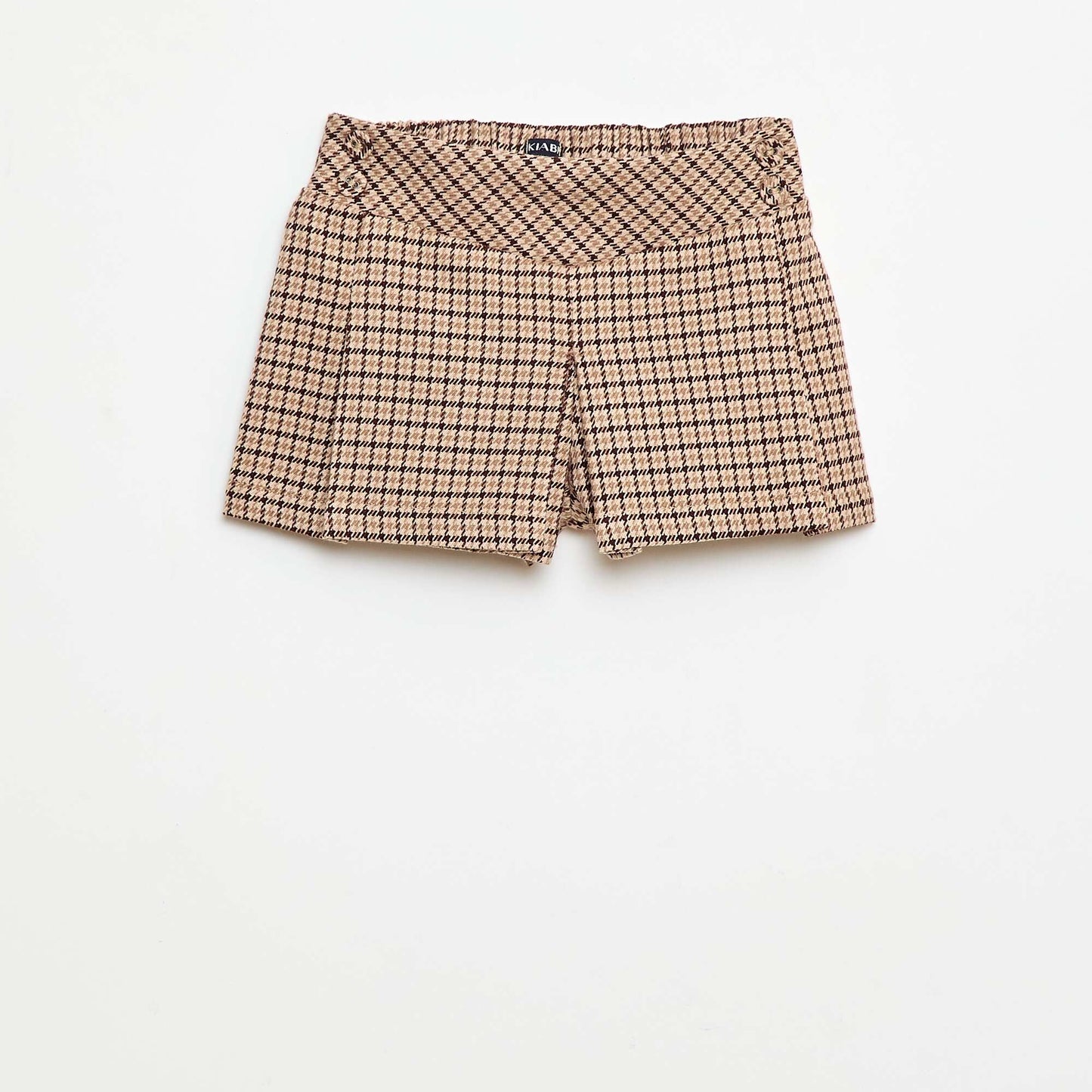 Pantalón corto de franela a cuadros BEIGE