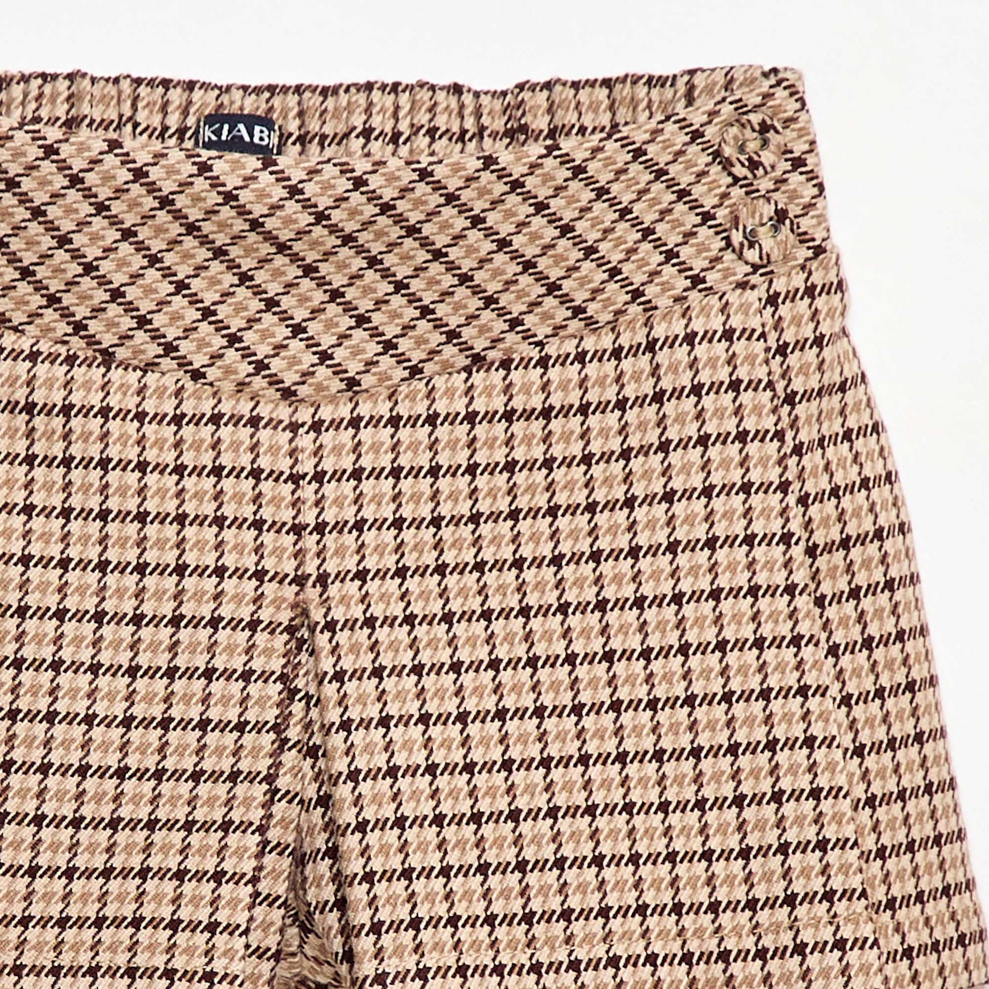 Pantalón corto de franela a cuadros BEIGE