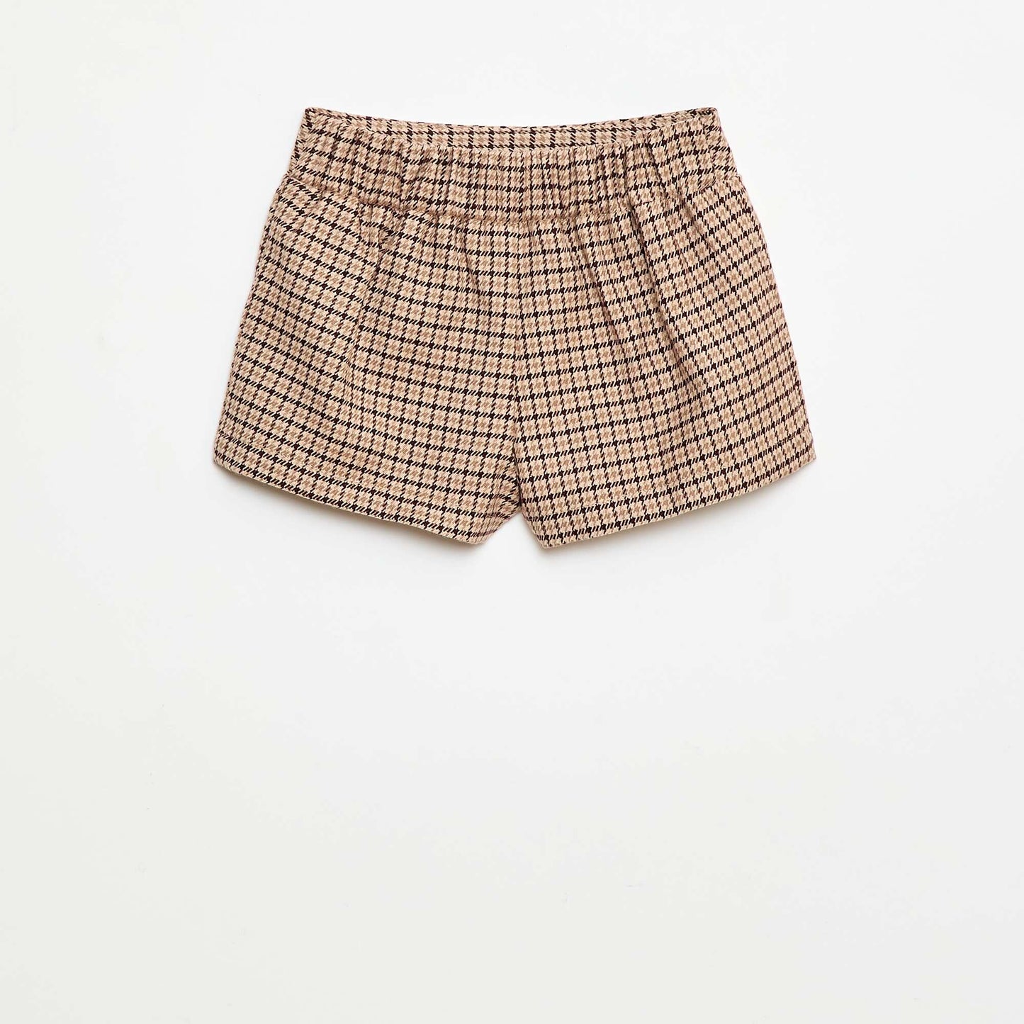 Pantalón corto de franela a cuadros BEIGE