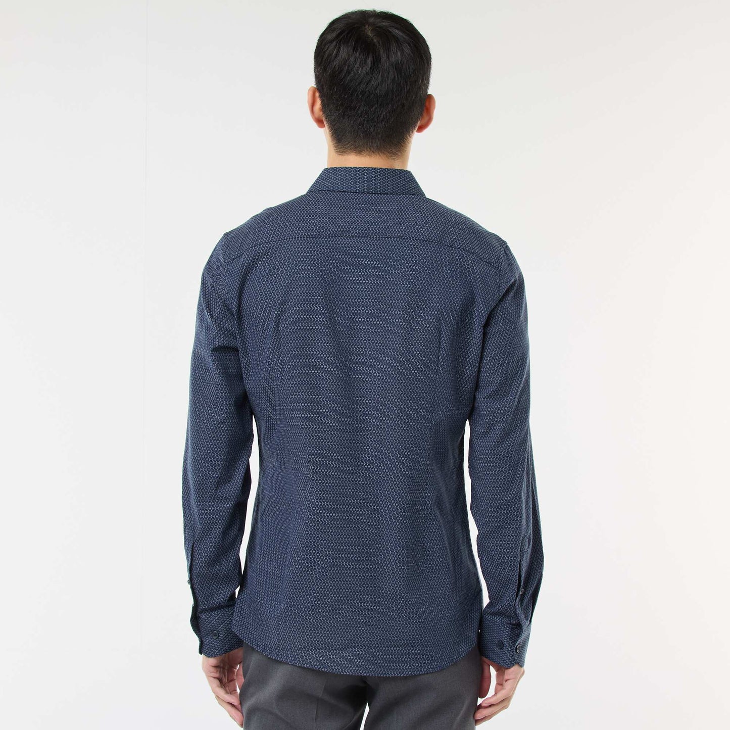 Camisa dobby corte slim AZUL