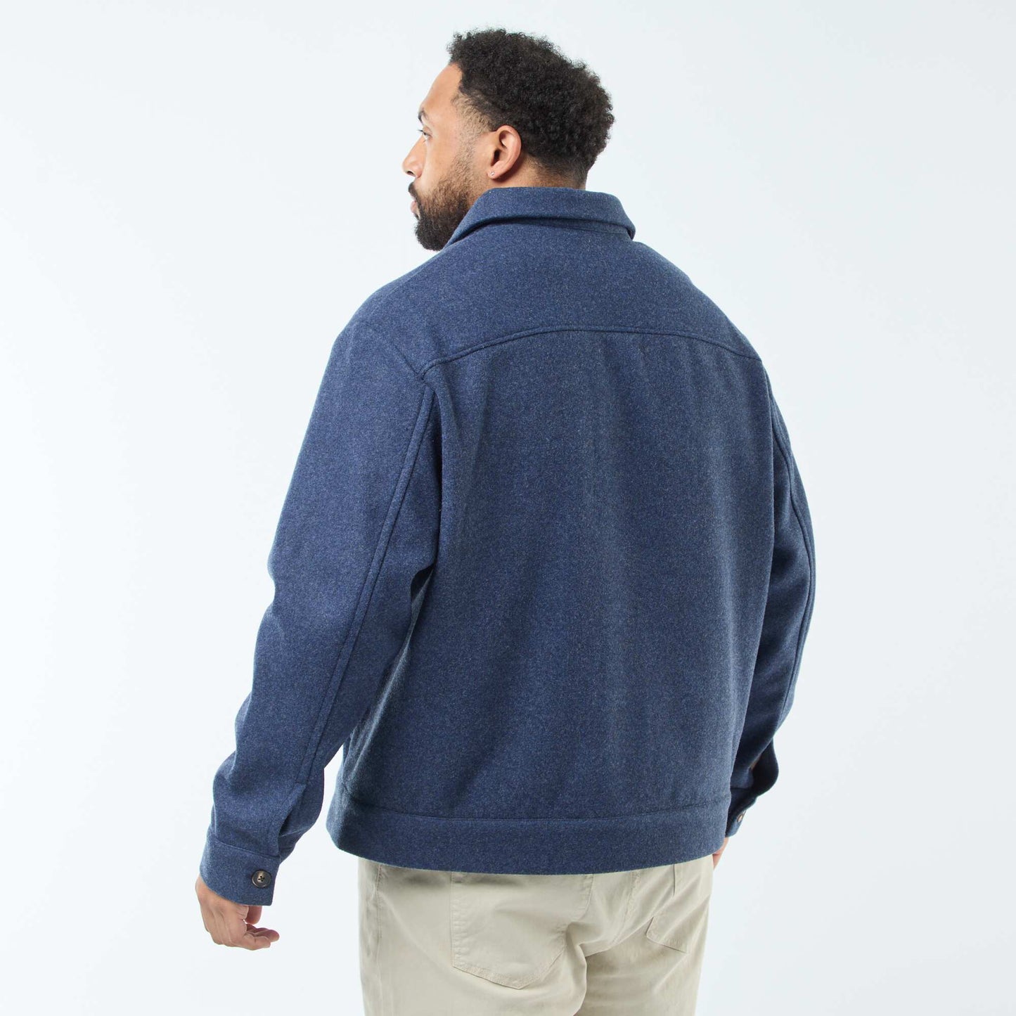 Sobrecamisa chaqueta cálida de lana AZUL