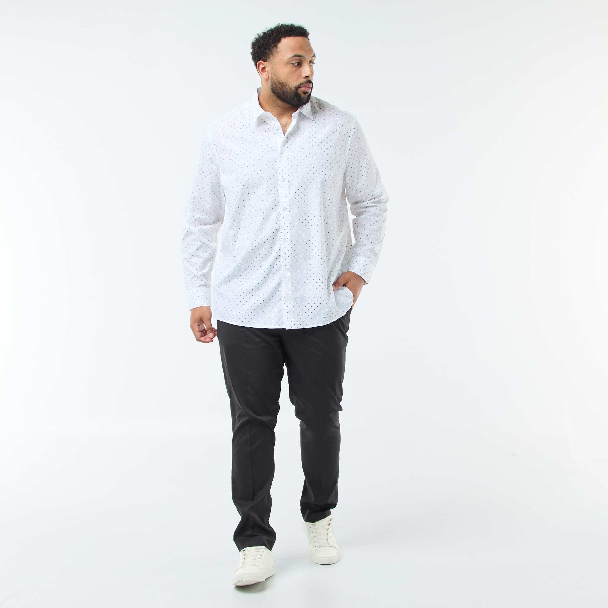 Camisa regular fit estampada BLANCO