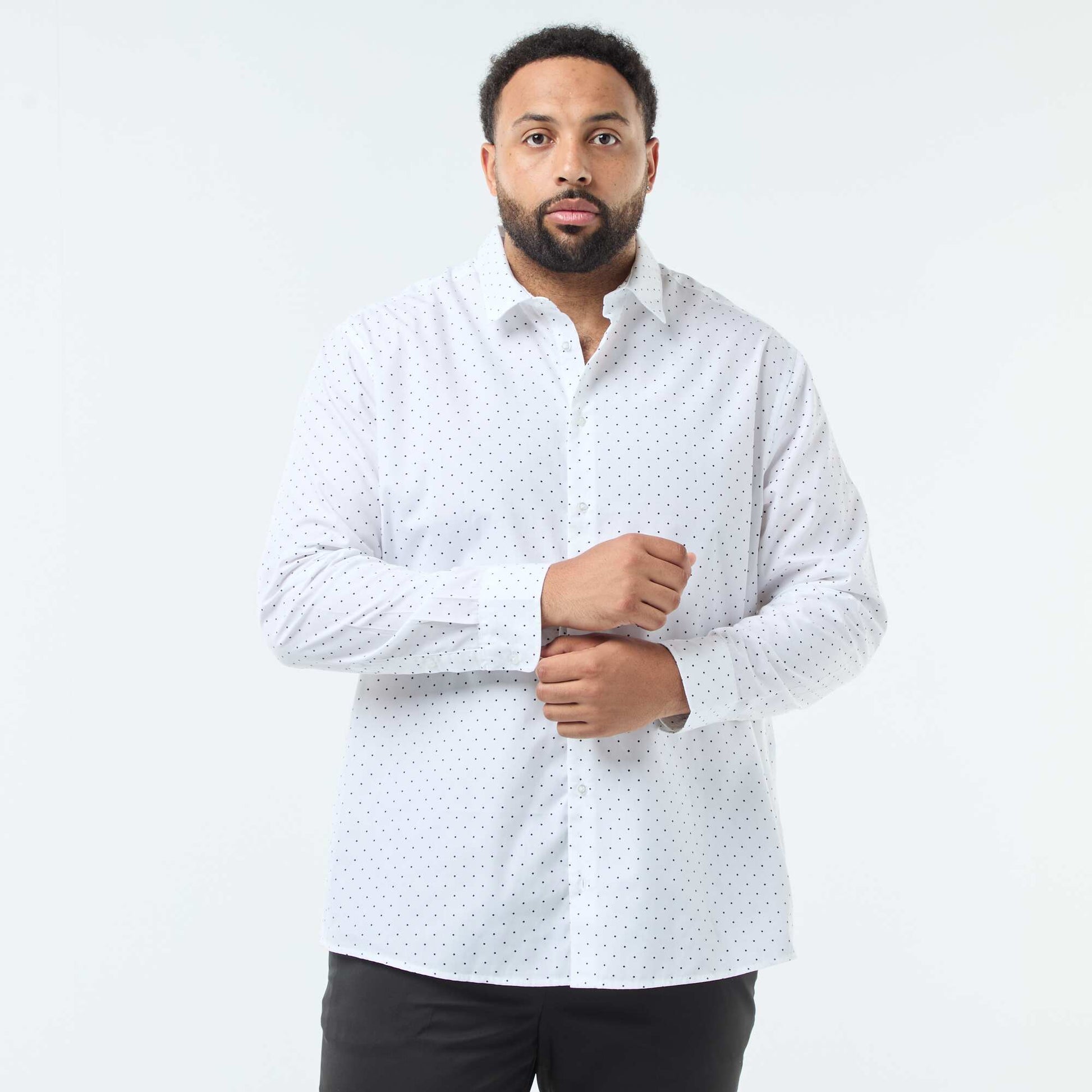 Camisa regular fit estampada BLANCO