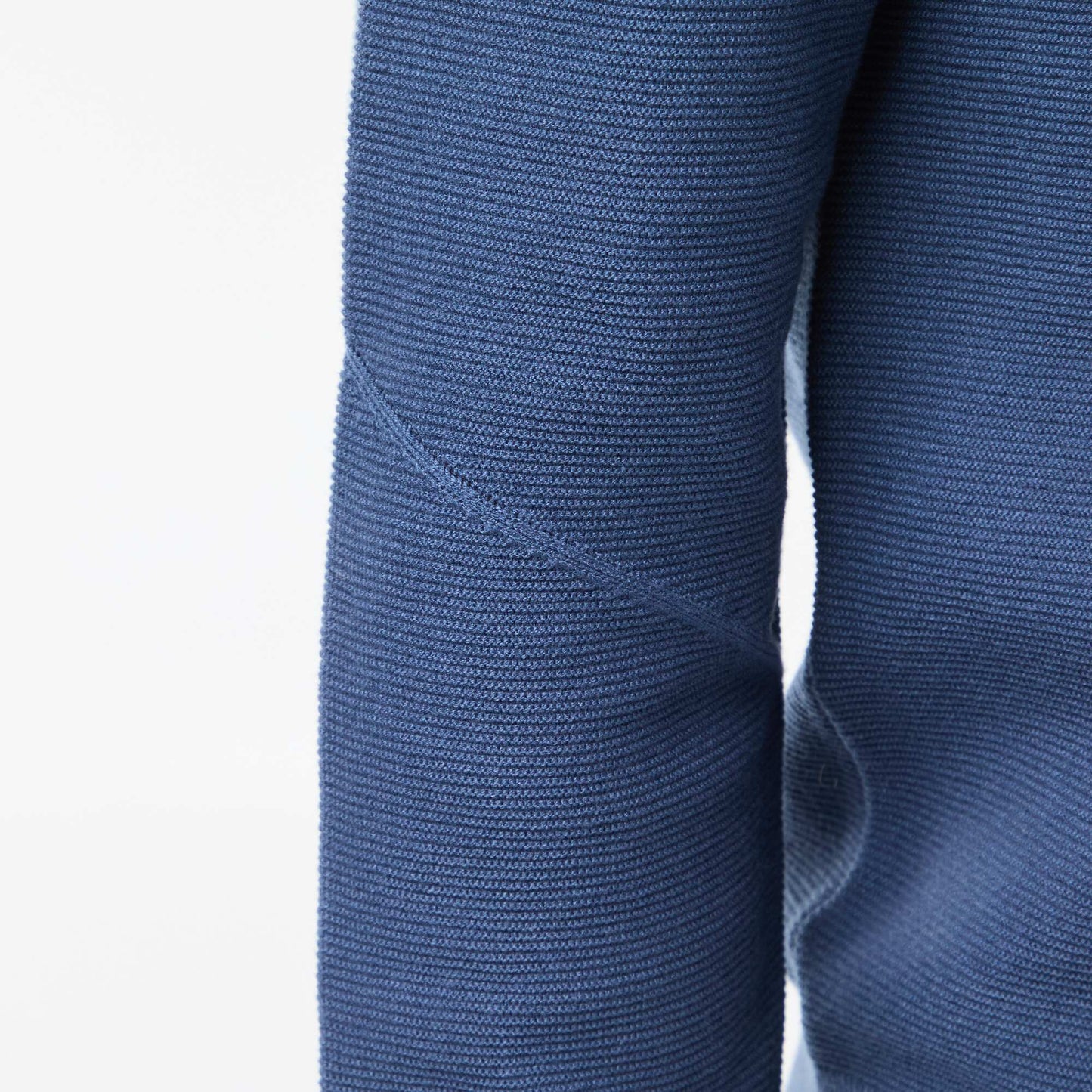 Sweater de punto fino liso con cuello redondo AZUL