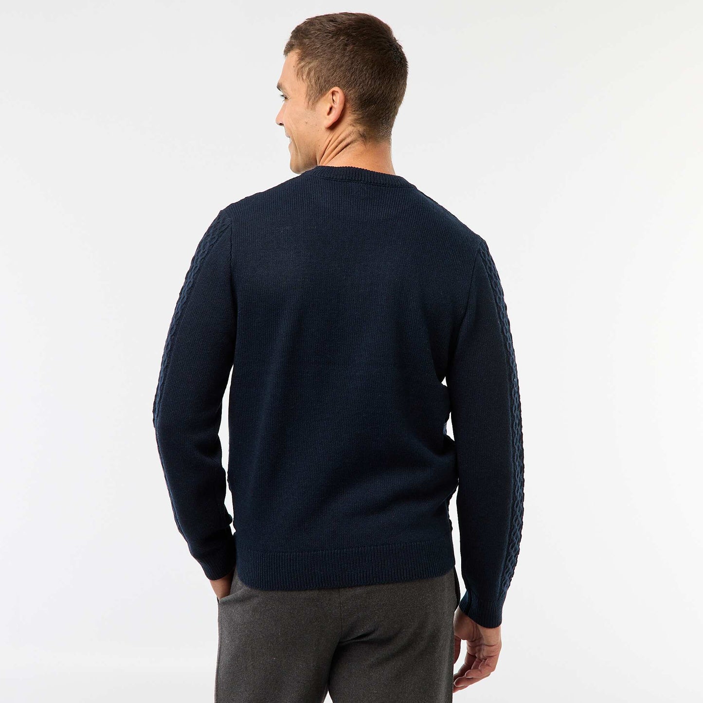 Sweater grueso de ochos liso AZUL