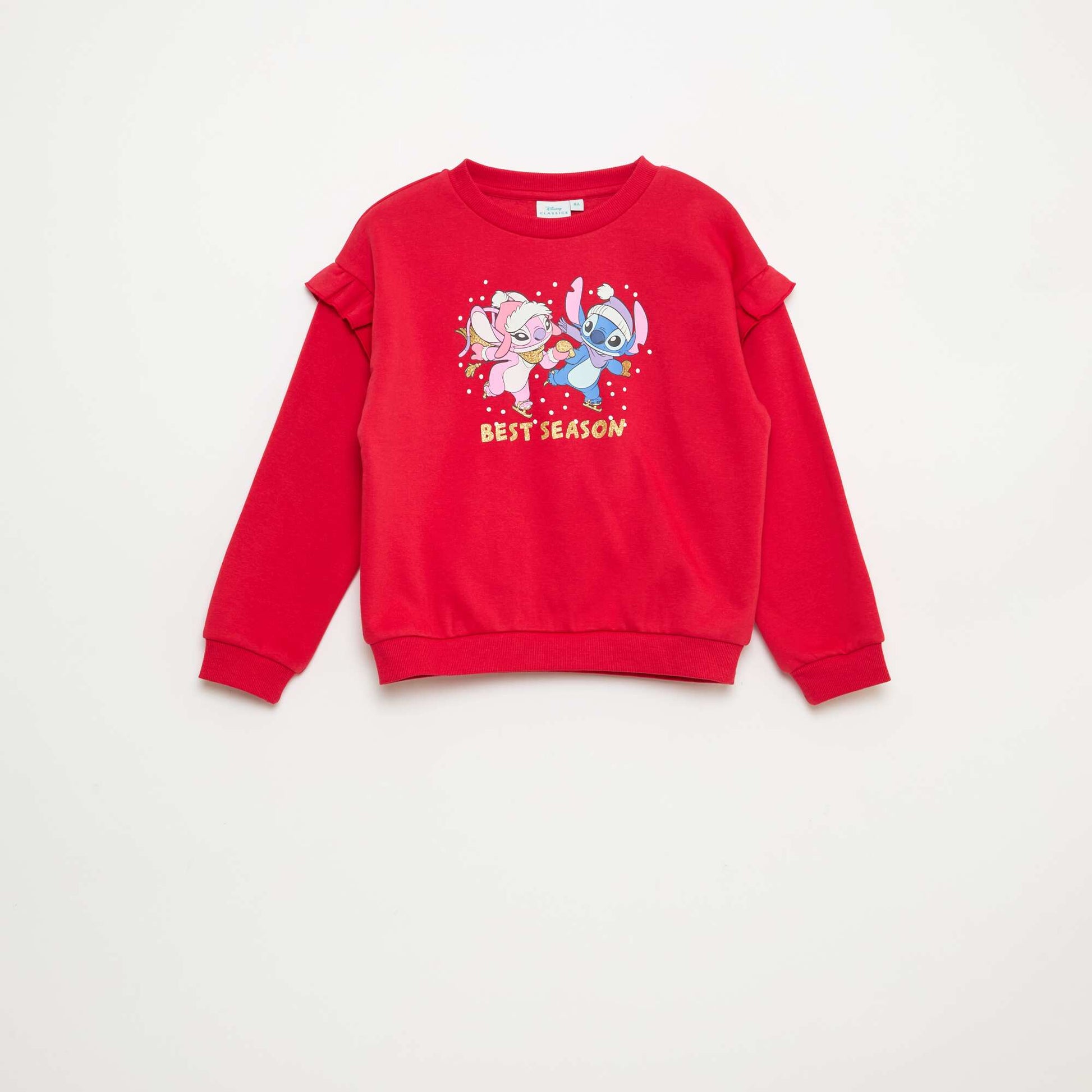 Buzo 'Stitch' 'Disney' con volantes en las mangas ROJO