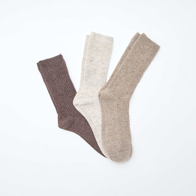 Pack de 3 pares de medias de lana cálida KAKI