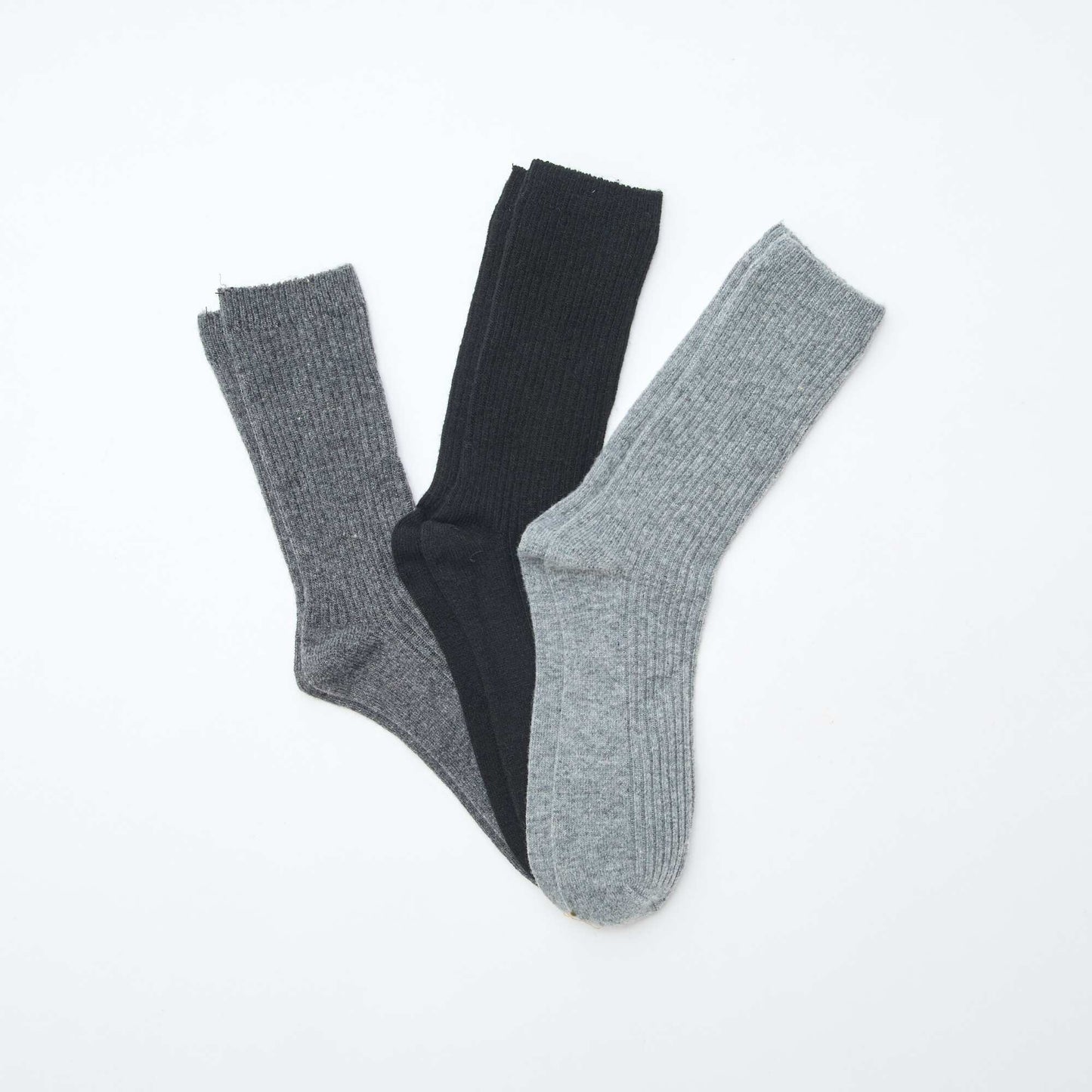 Pack de 3 pares de medias de lana cálida NEGRO