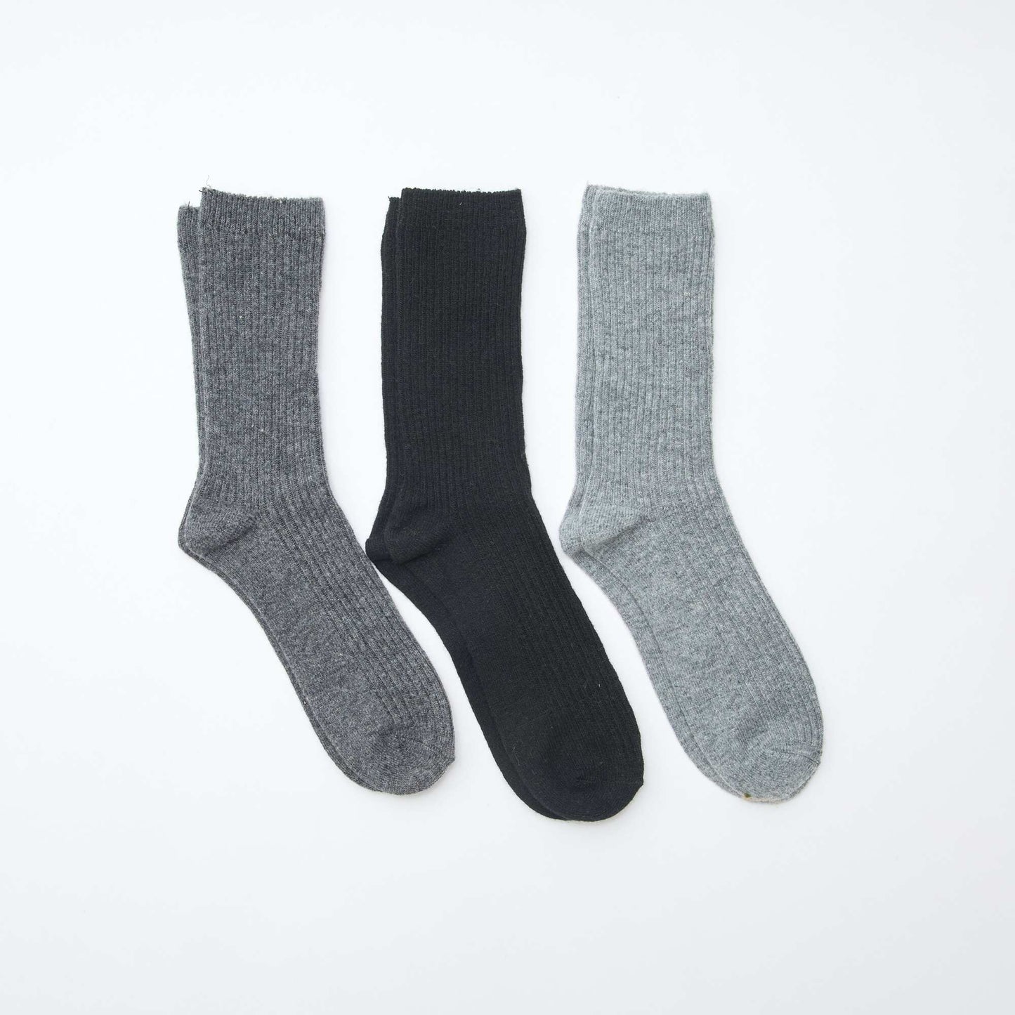 Pack de 3 pares de medias de lana cálida NEGRO