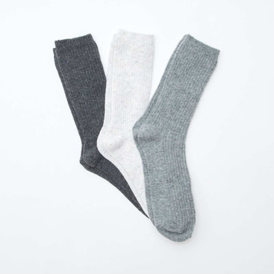 Medias de canalé de caña alta GRIS