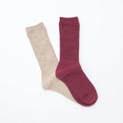 Pack de 2 pares de medias cálidos lisos ROJO