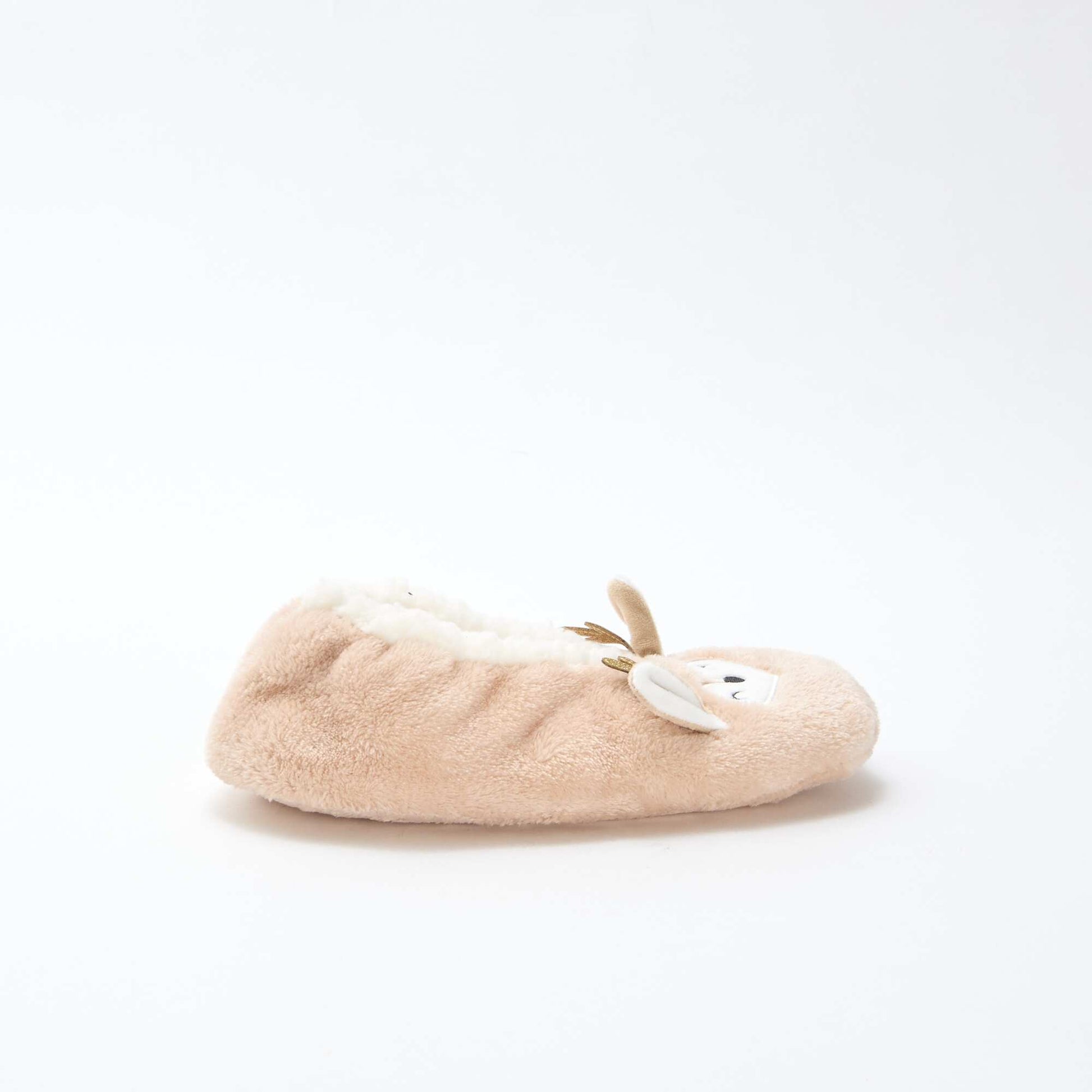 Par de zapatillas forradas con diseño fantasía BEIGE