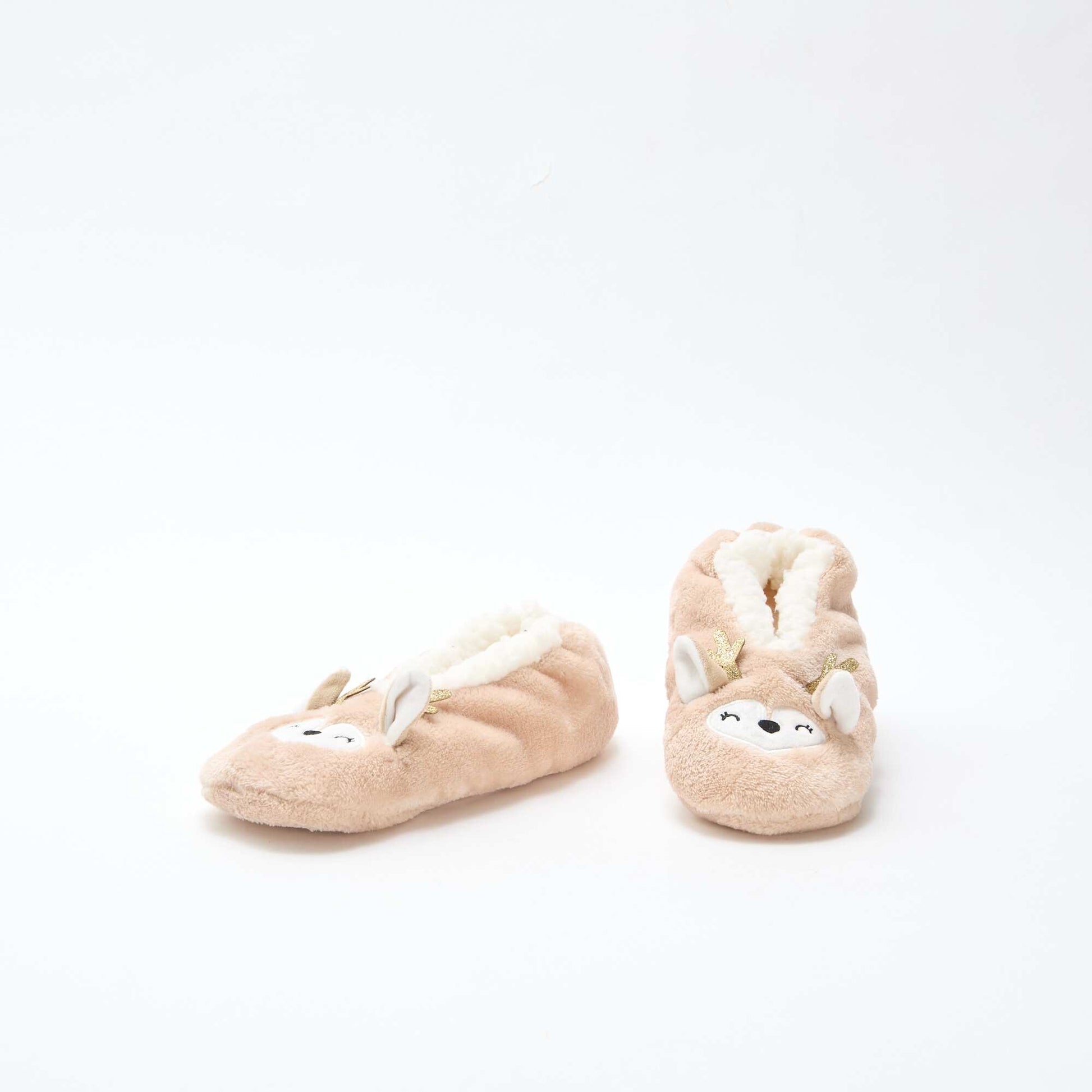 Par de zapatillas forradas con diseño fantasía BEIGE