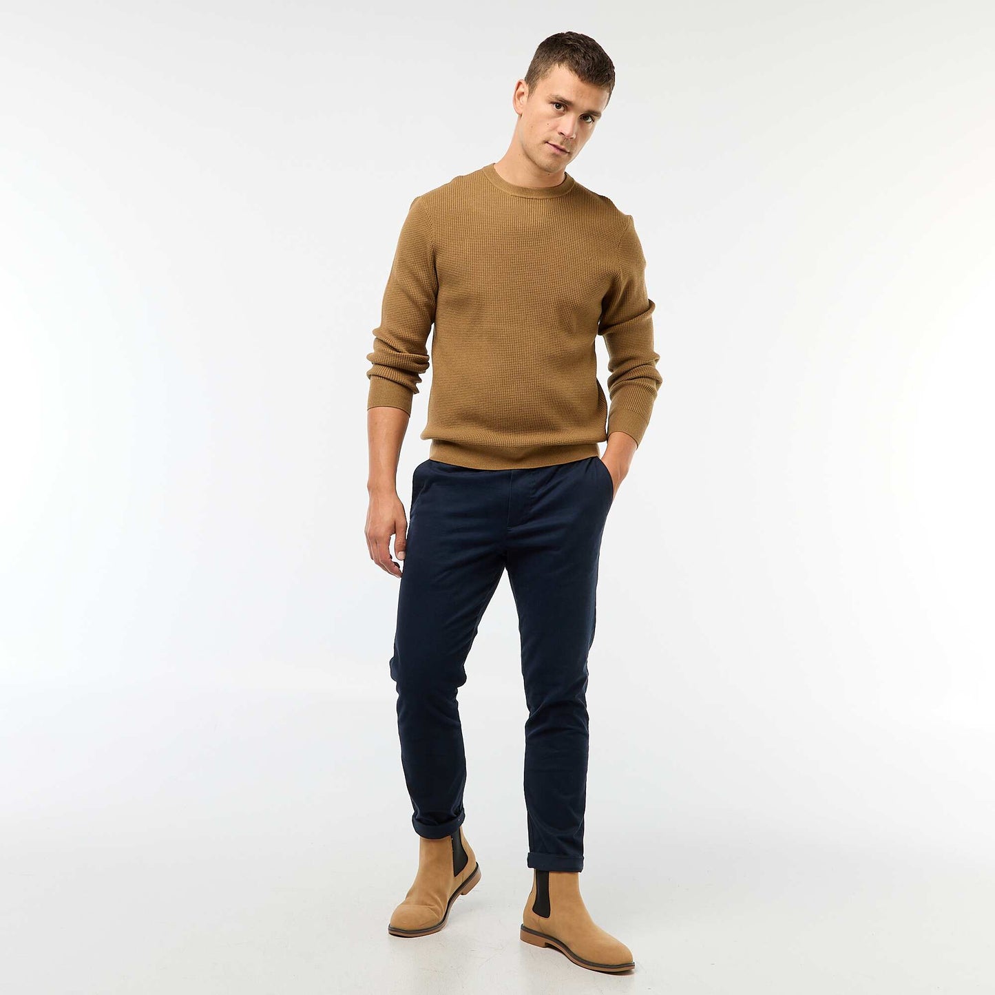 Jogging slim liso AZUL
