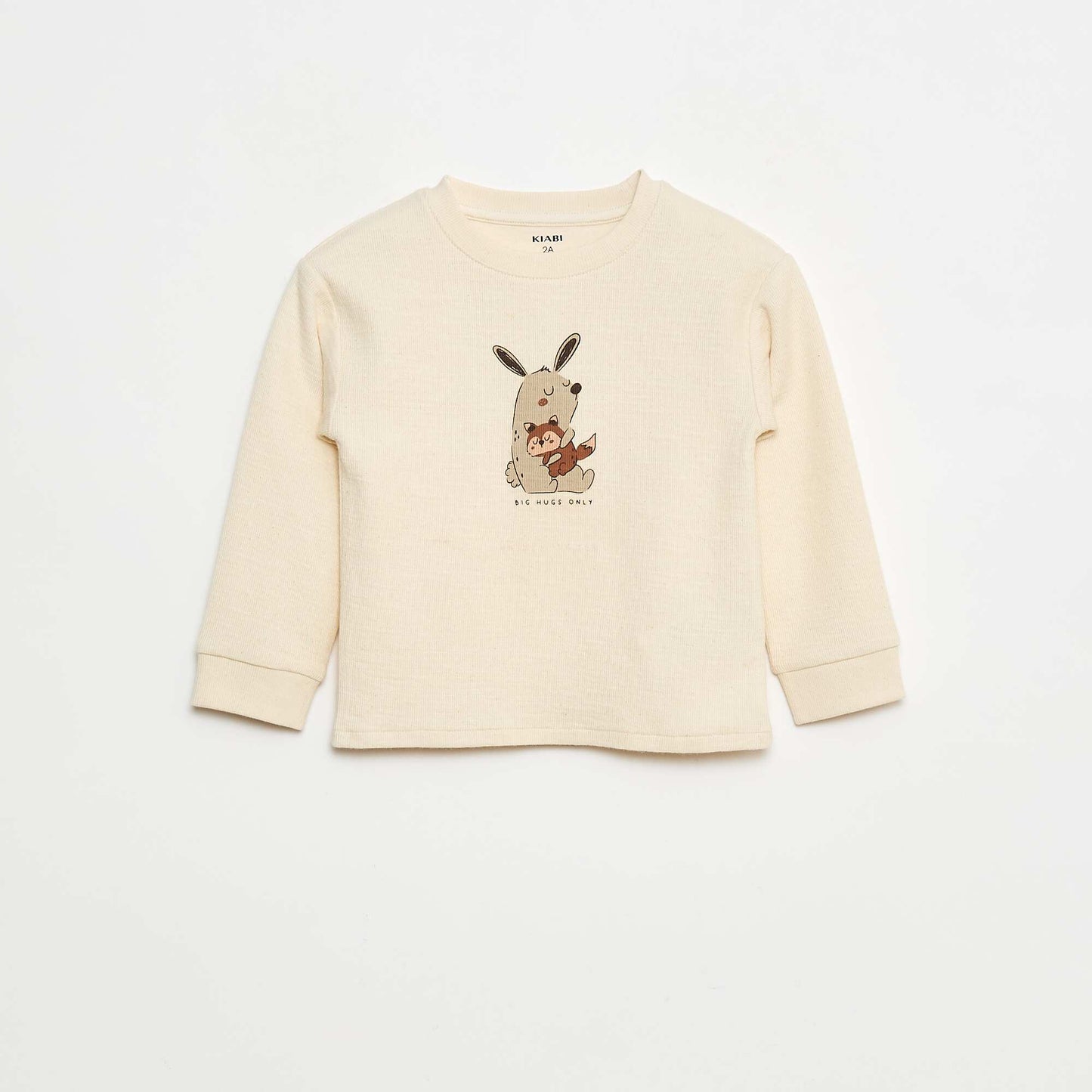 Sweater ligero de algodón elástico con estampado BLANCO