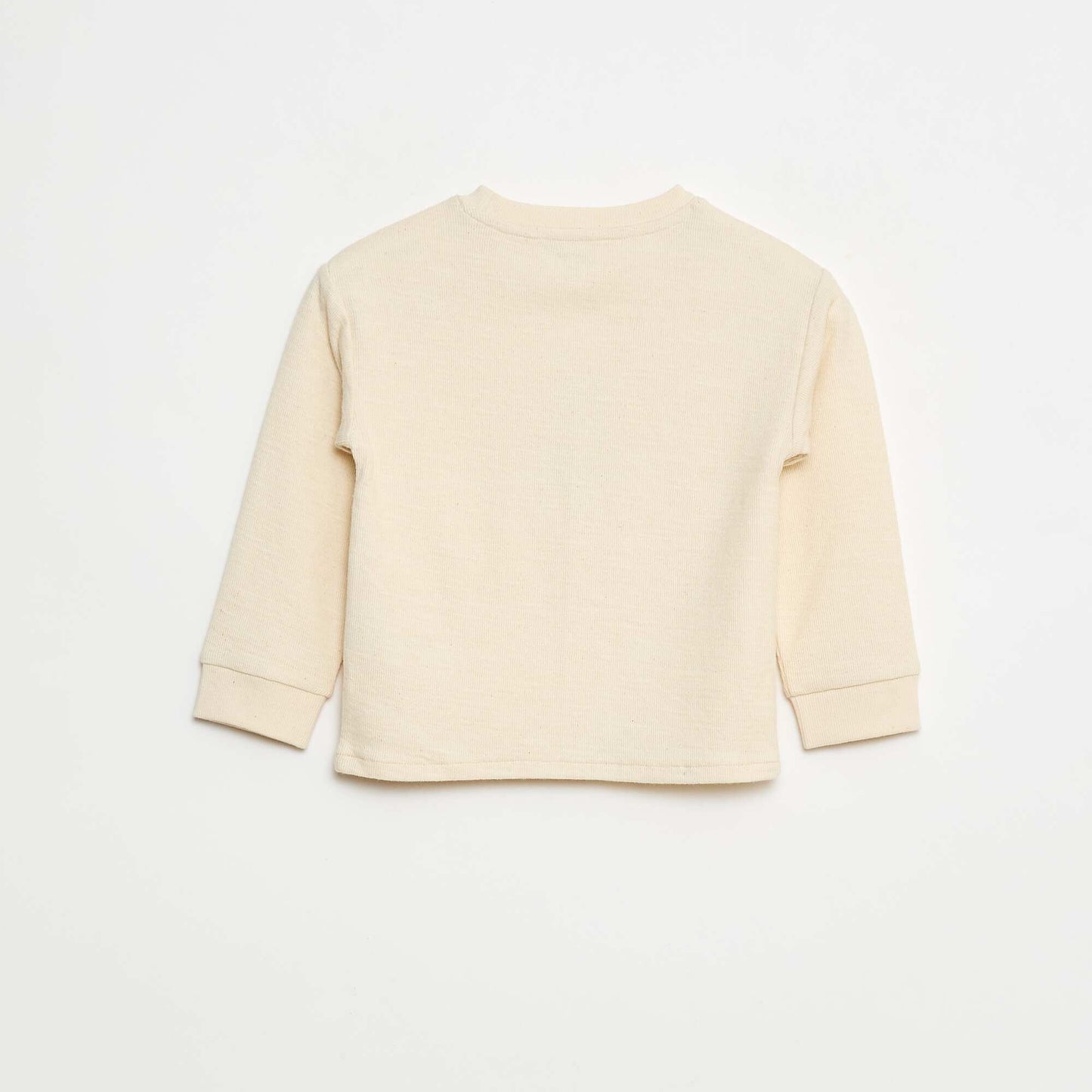 Sweater ligero de algodón elástico con estampado BLANCO