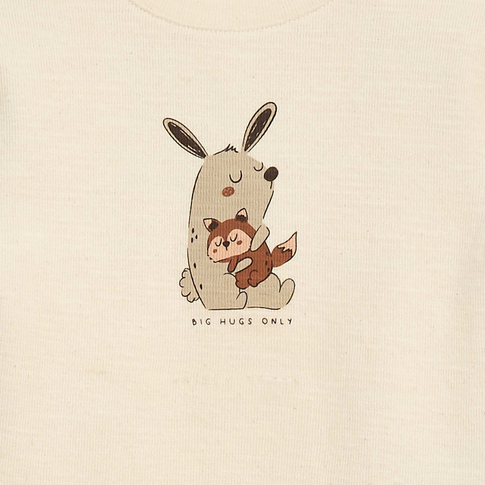 Sweater ligero de algodón elástico con estampado BLANCO