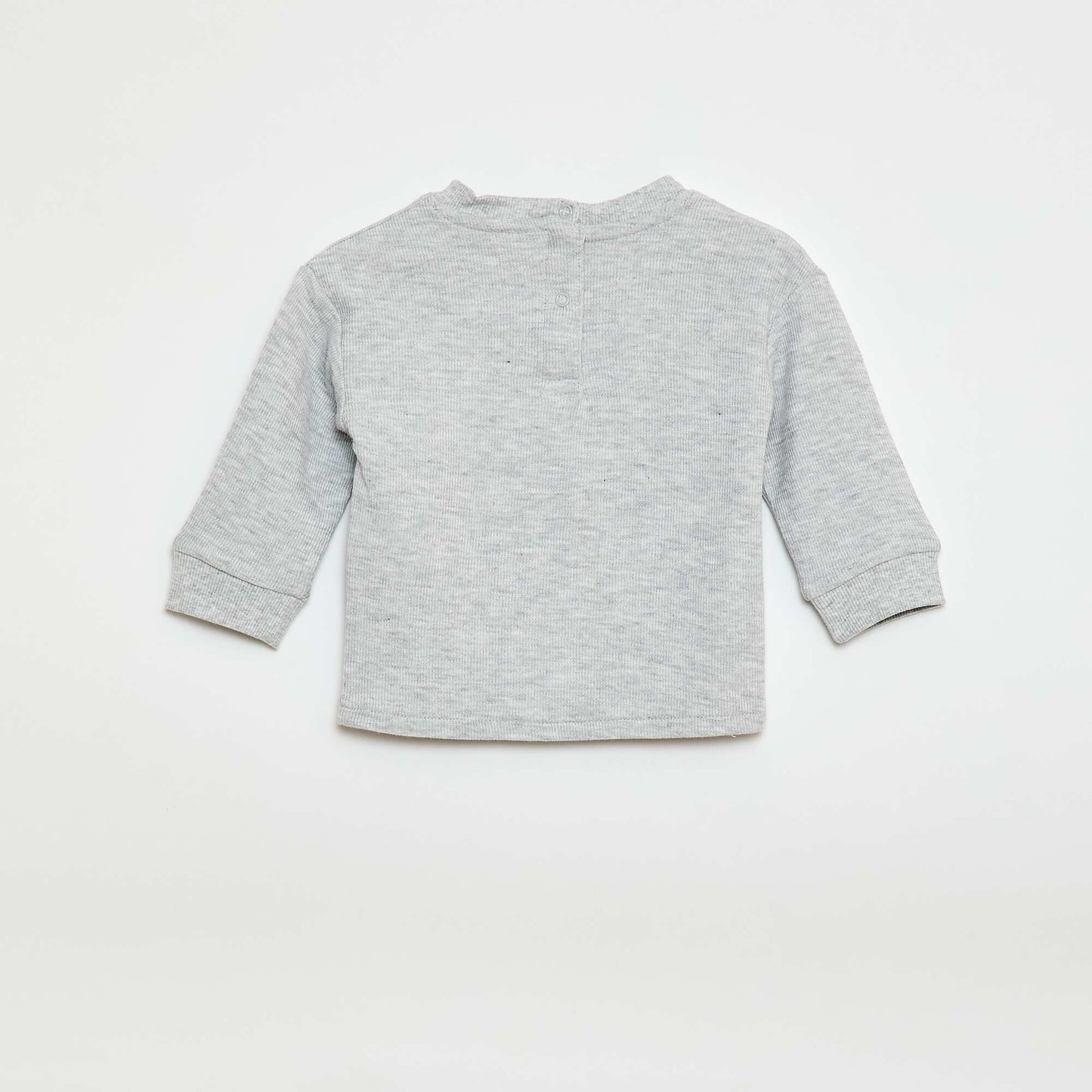 Sweater ligero de algodón elástico con estampado GRIS