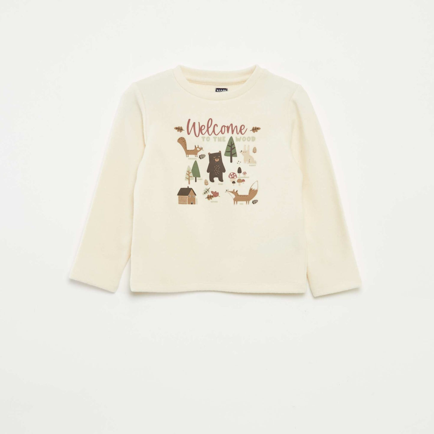 Camiseta estampada en tejido polar suave BLANCO