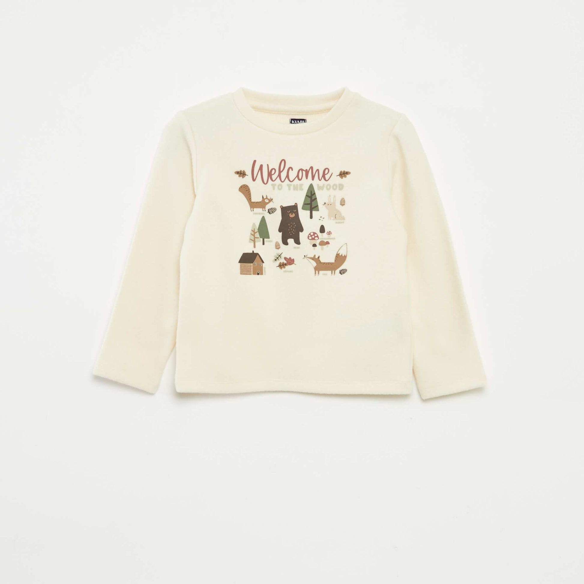 Camiseta estampada en tejido polar suave BLANCO