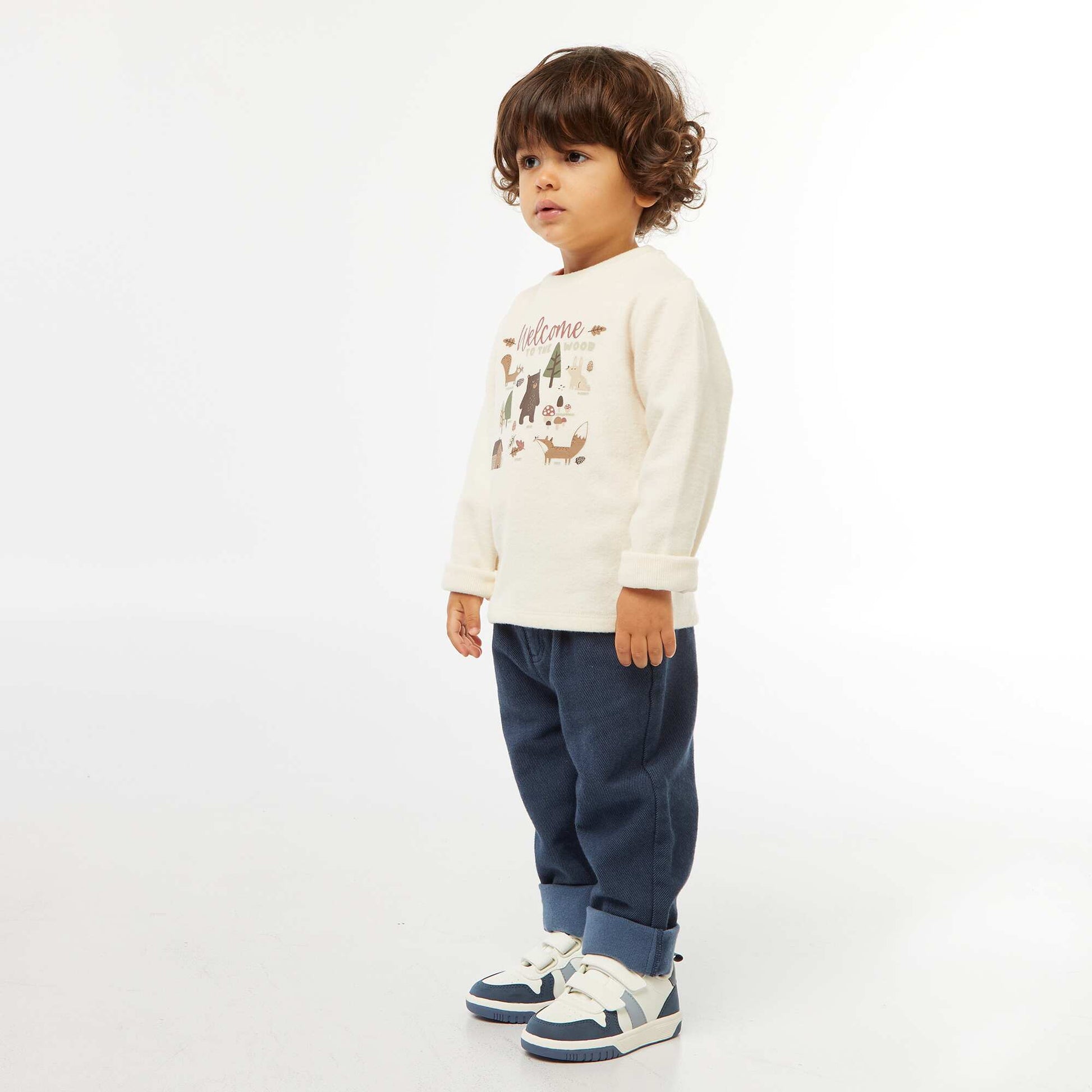 Camiseta estampada en tejido polar suave BLANCO