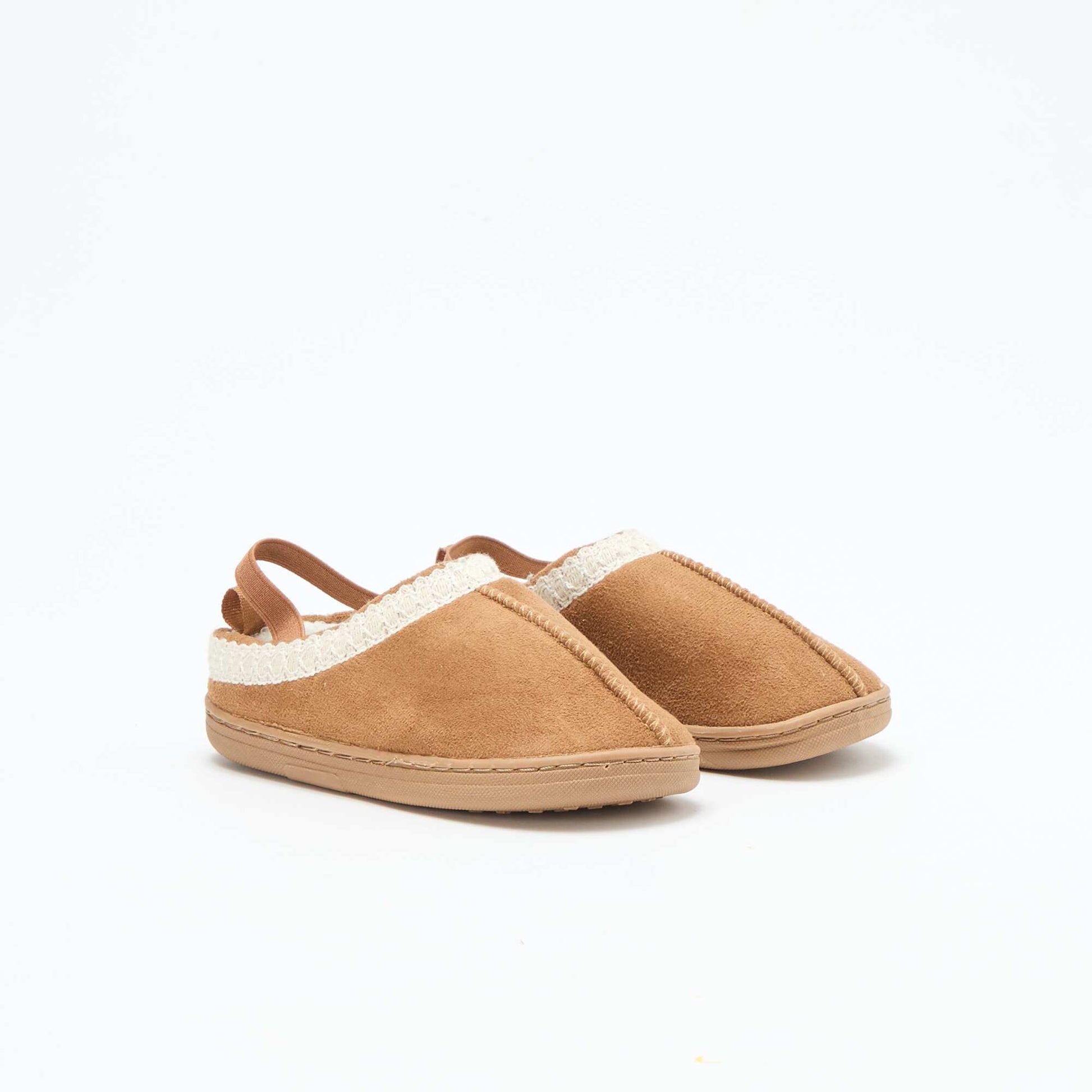 Zapatillas mule de ante con detalles MARRON