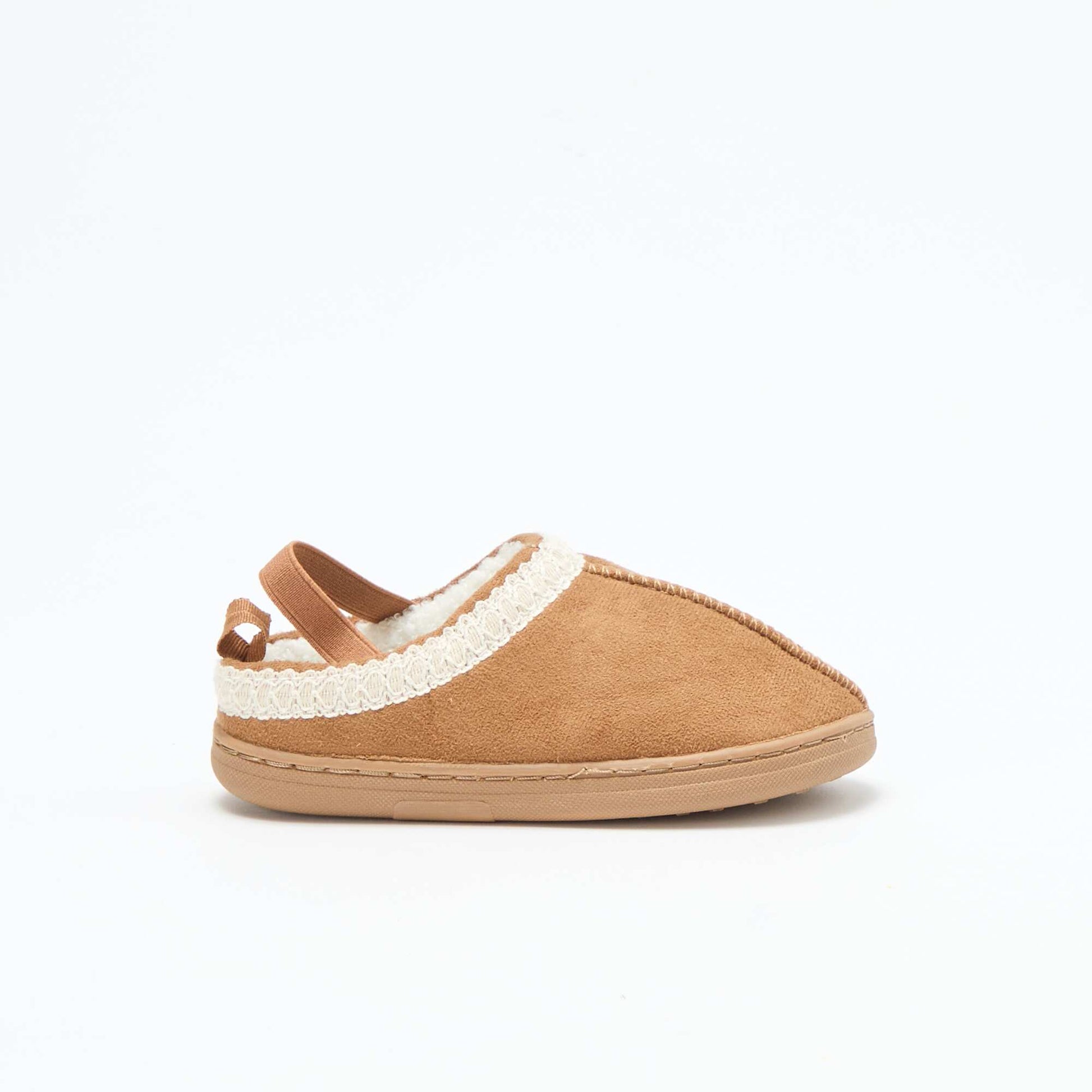 Zapatillas mule de ante con detalles MARRON