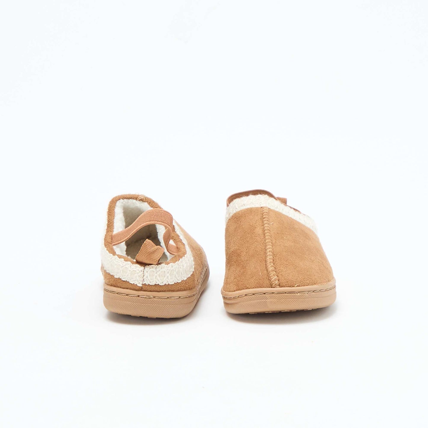 Zapatillas mule de ante con detalles MARRON