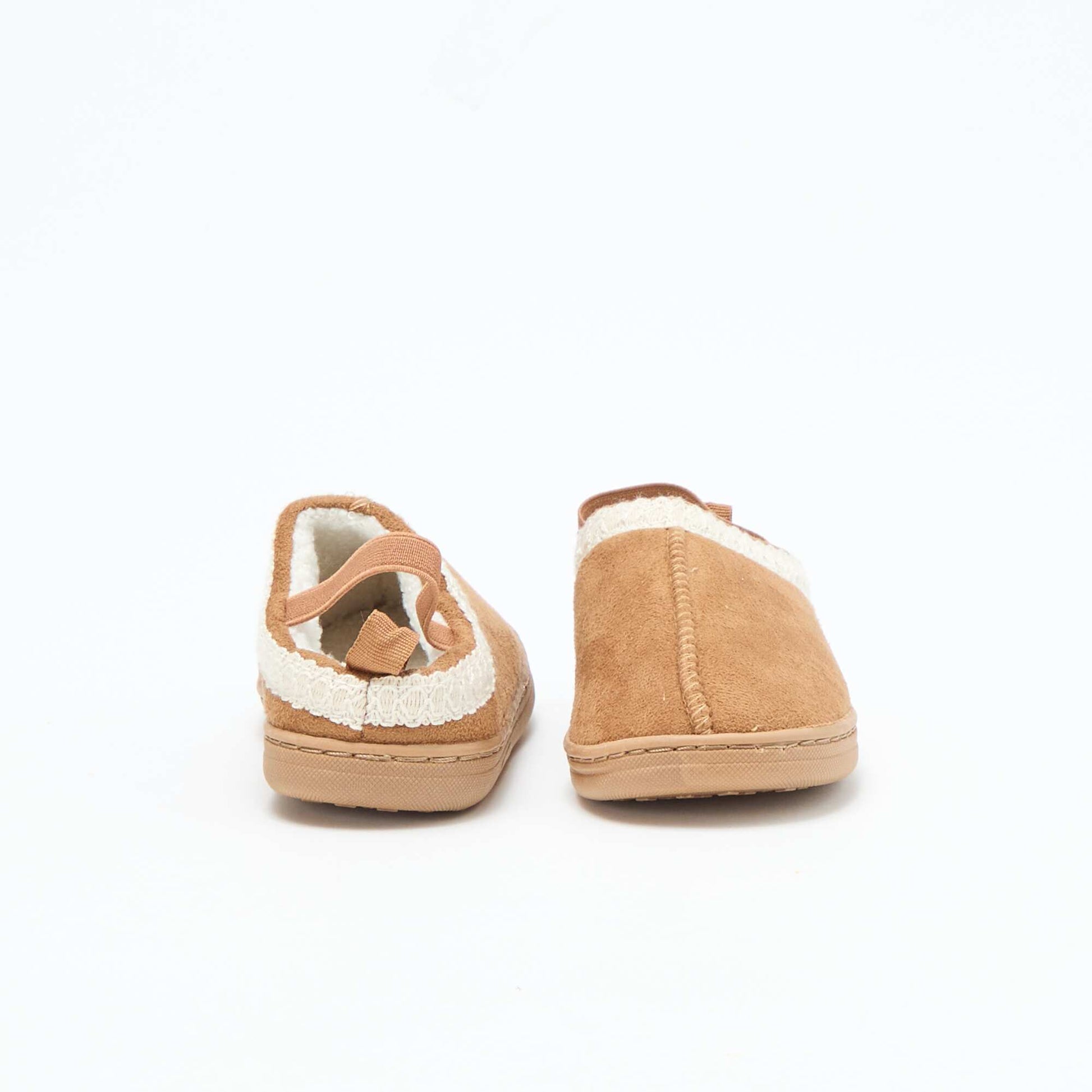 Zapatillas mule de ante con detalles MARRON