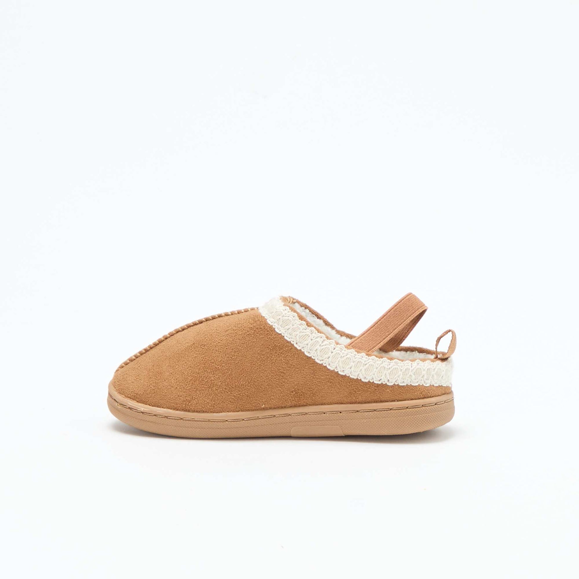 Zapatillas mule de ante con detalles MARRON