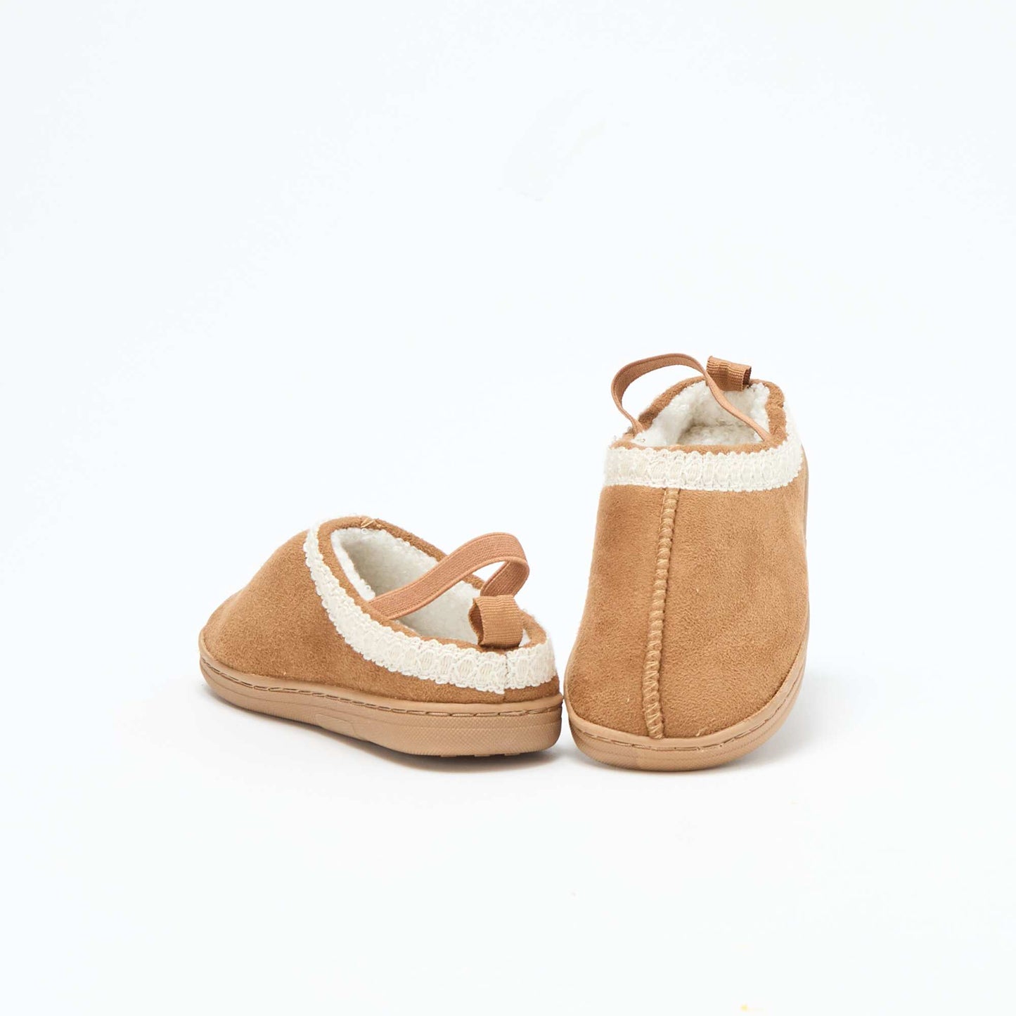 Zapatillas mule de ante con detalles MARRON