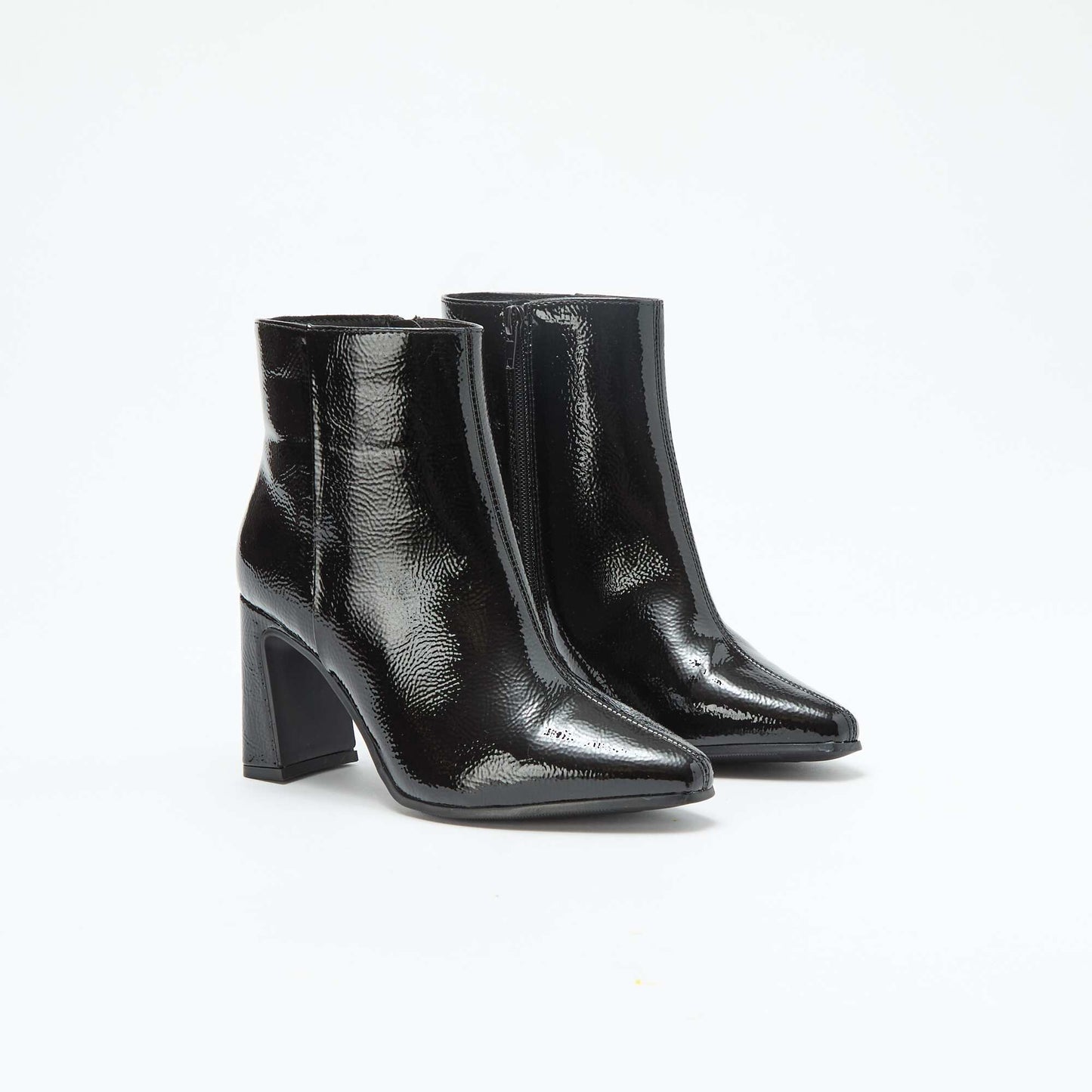 Botas de charol lisas NEGRO